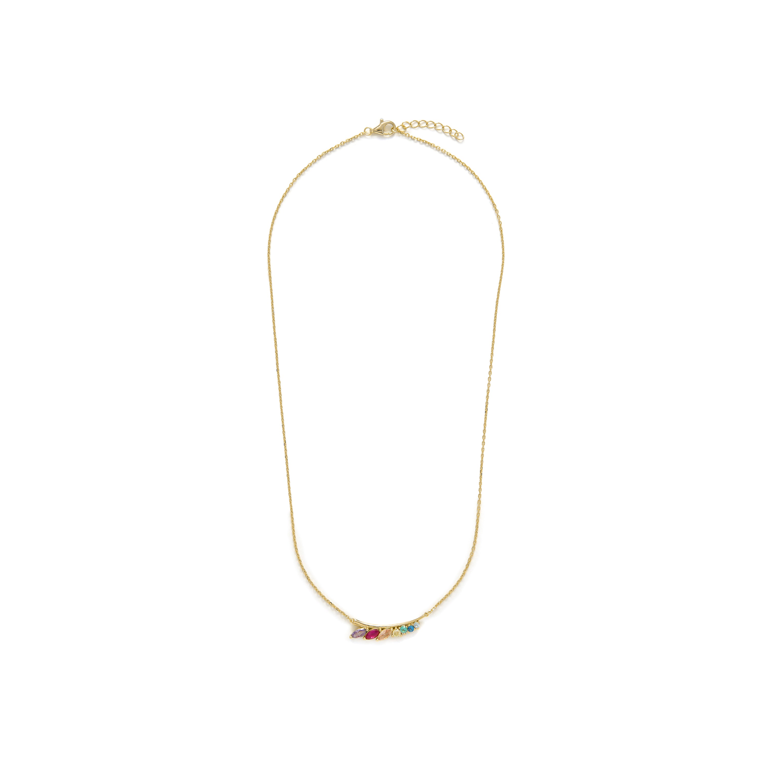 Collana in Argento Sterling 925 e Zirconia Multicolore con finitura in oro giallo 18k - Nikon