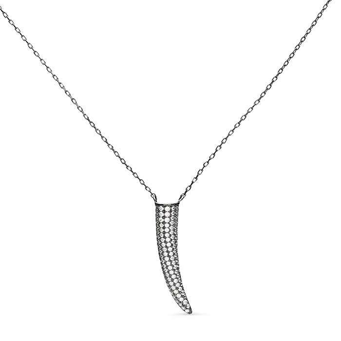 Lorbia Necklace Black Silver and Zirconia