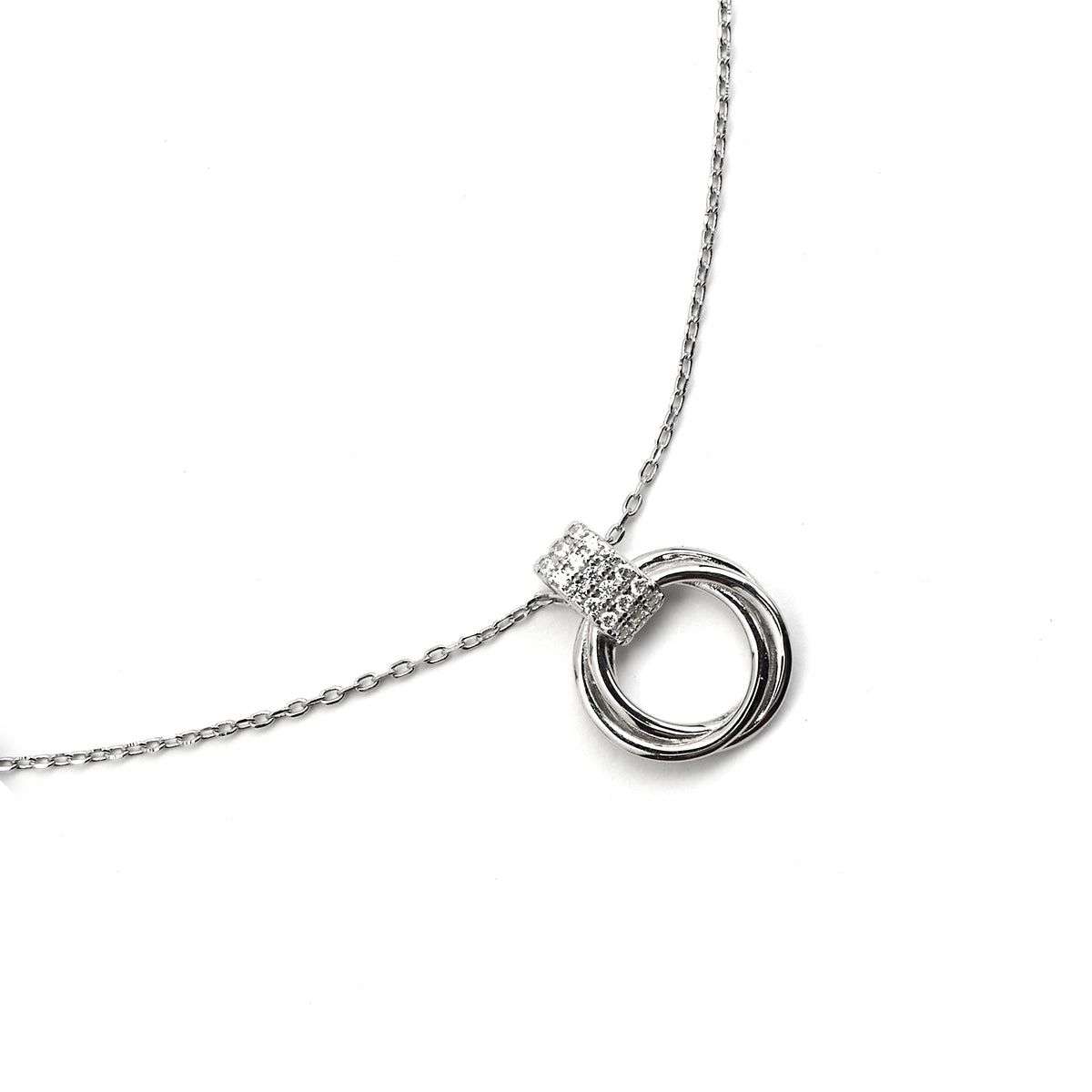 Collana in Argento Sterling 925 e Zirconia Cubica brillante con finitura in rodio - Ukyo