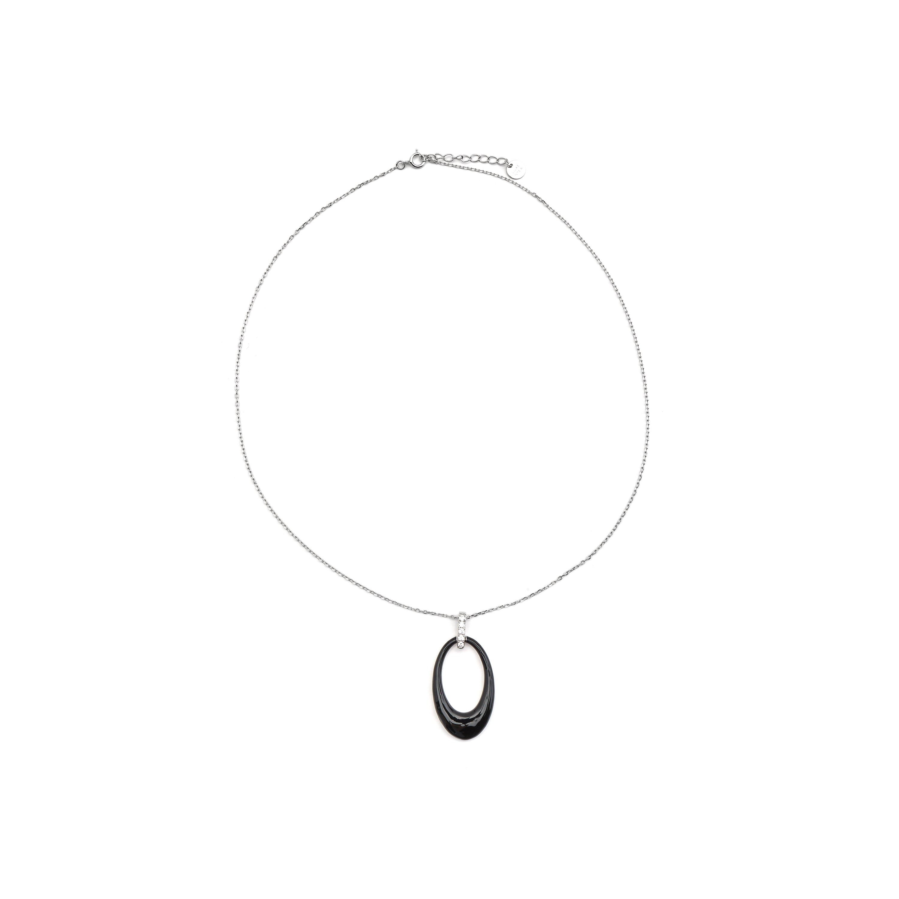 Collier en argent sterling 925 et laqué noir finition rhodiée - Onves