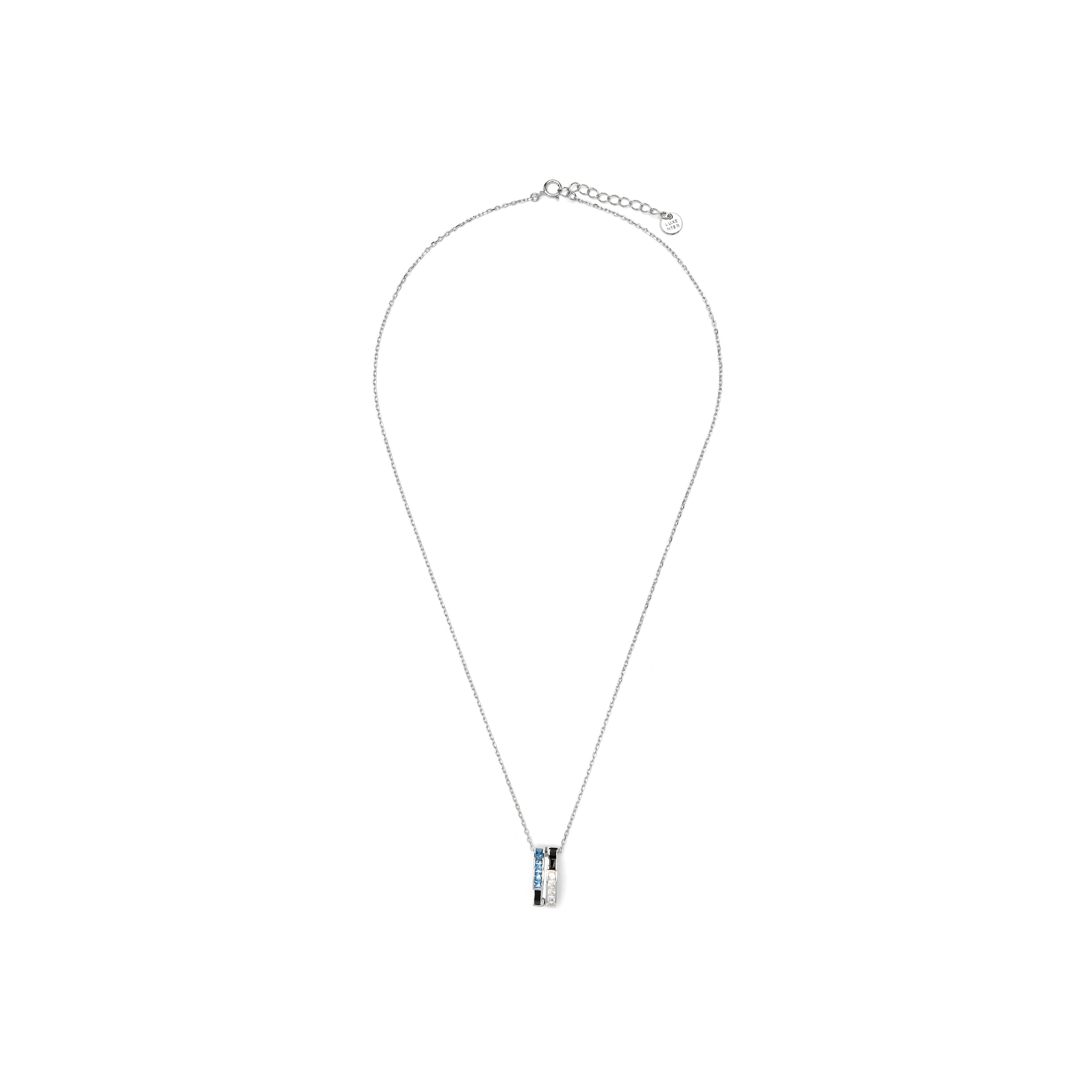 Collier en argent sterling 925 et zircon saphir finition rhodiée - Nikoa