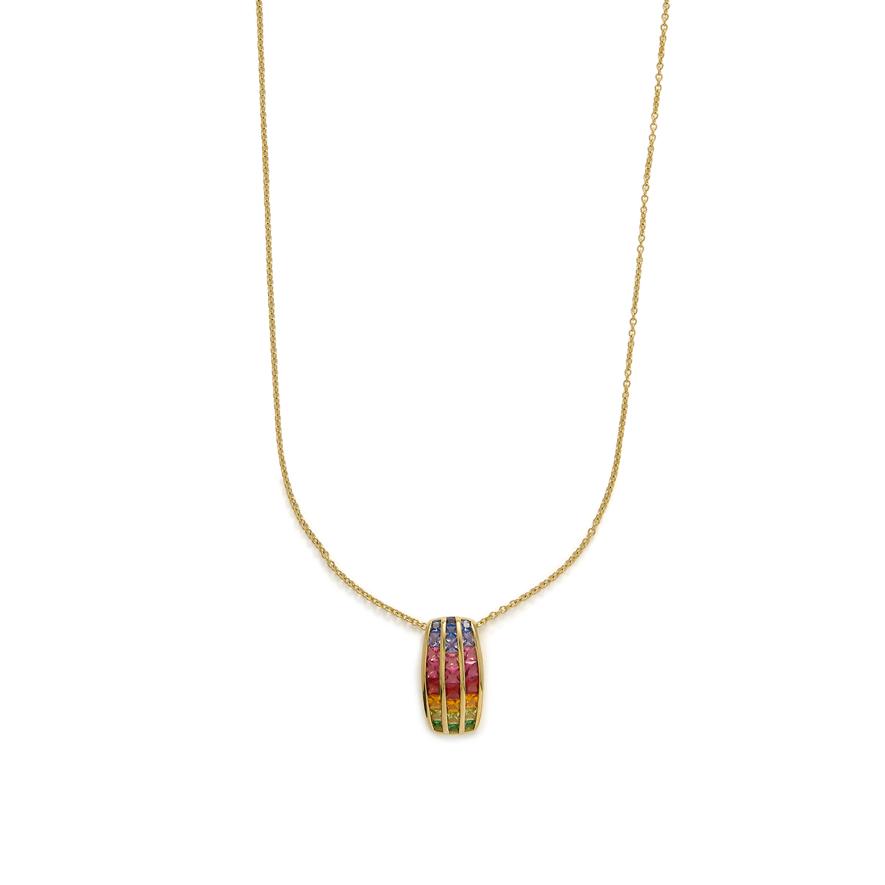 Collana in Argento Sterling 925 e Zirconia Multicolore con finitura in oro giallo 18k - Pilmad