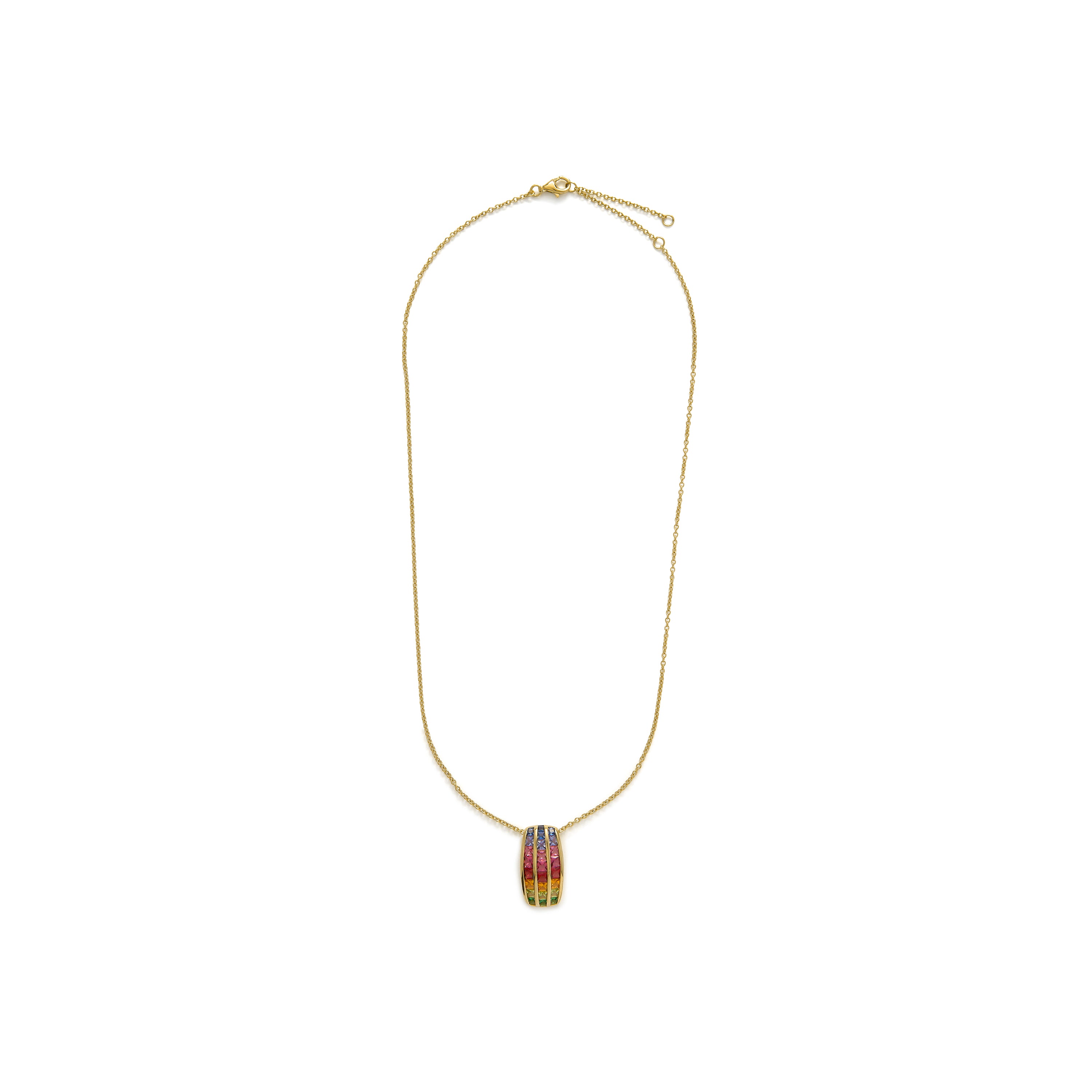 Collar de Plata de Ley 925 y Circonita Multicolor acabado en oro amarillo 18k - Pilmad