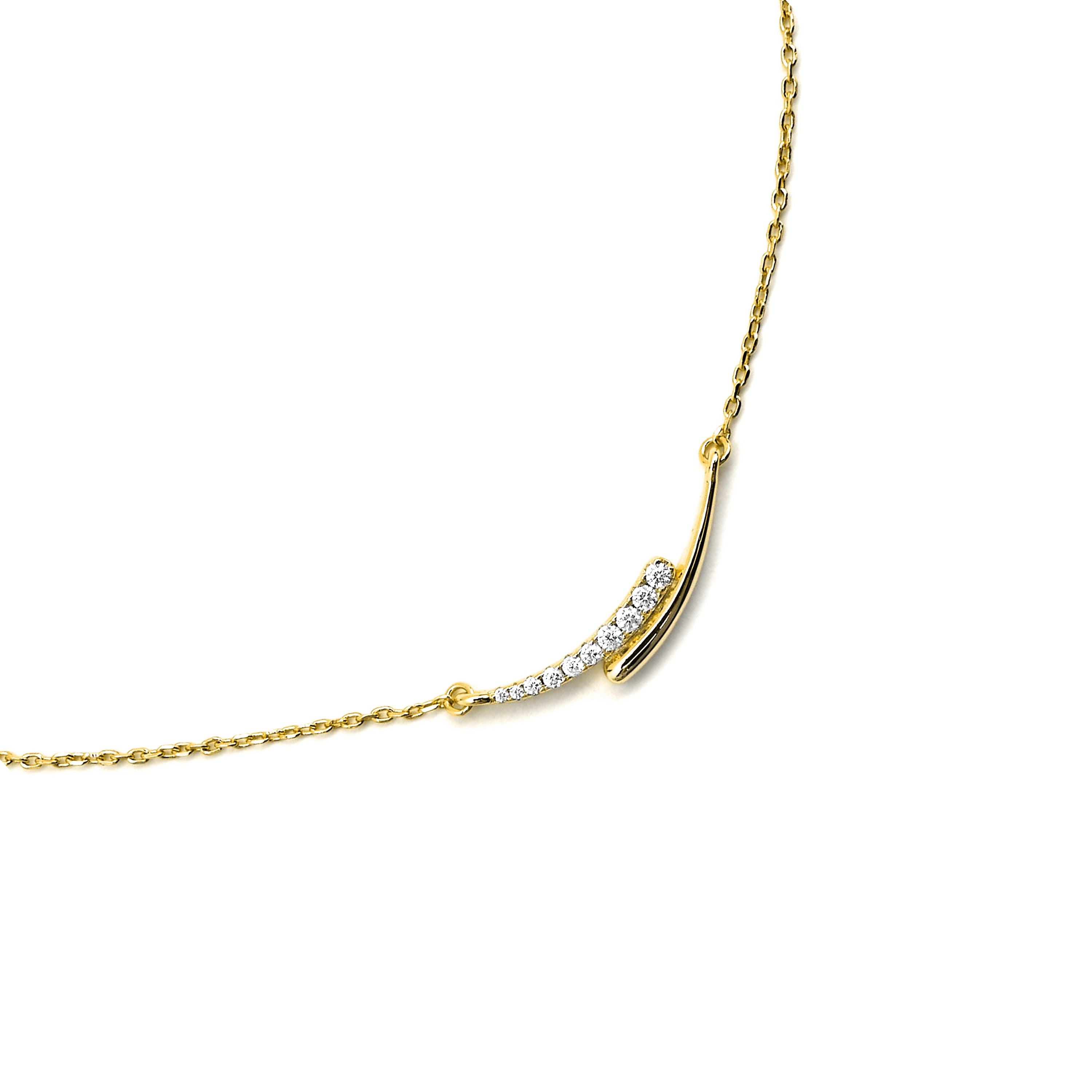 925 Sterling Silver Necklace with Brilliant Zirconia finished in Rhodium - Whis
