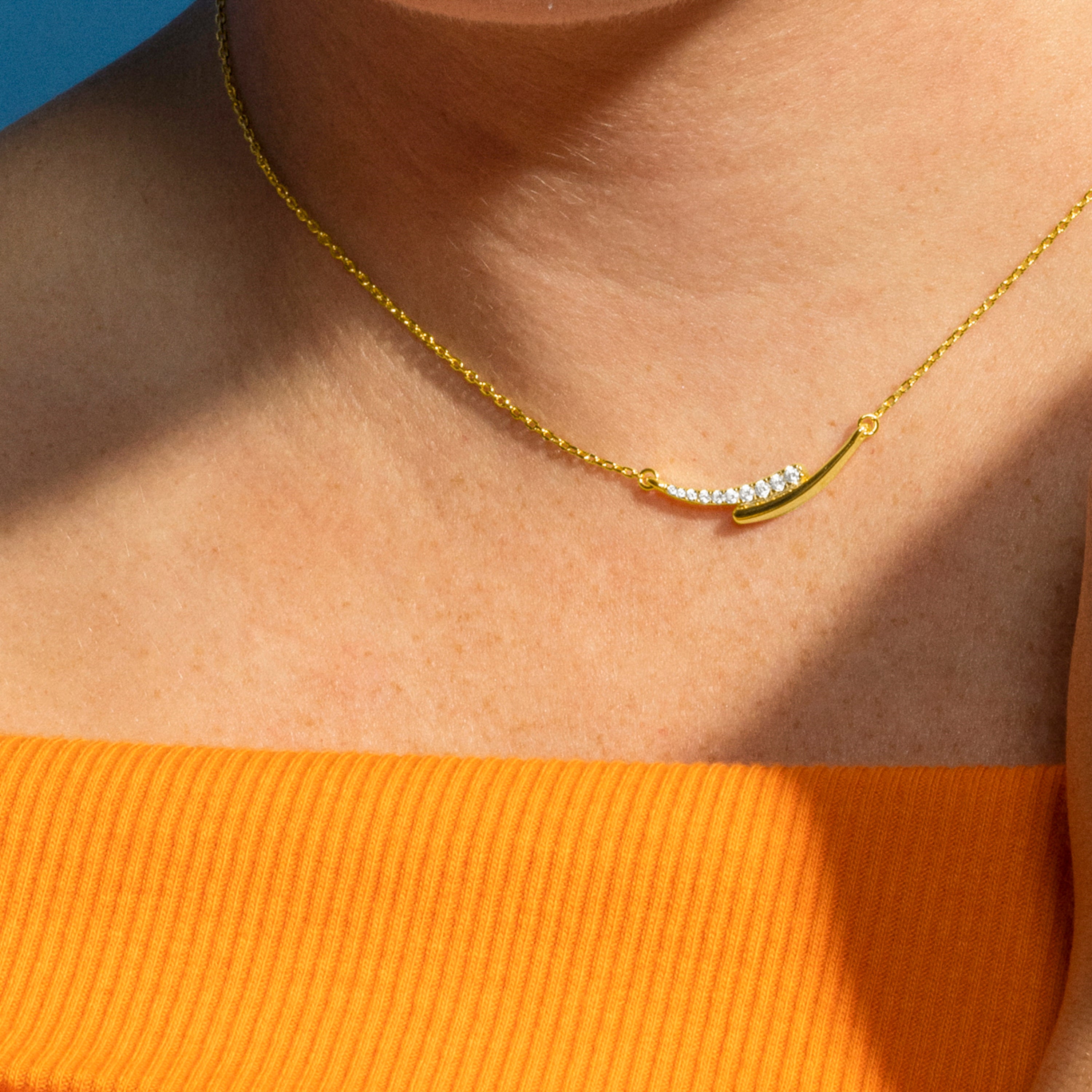 925 Sterling Silver Necklace with Brilliant Zirconia finished in Rhodium - Whis