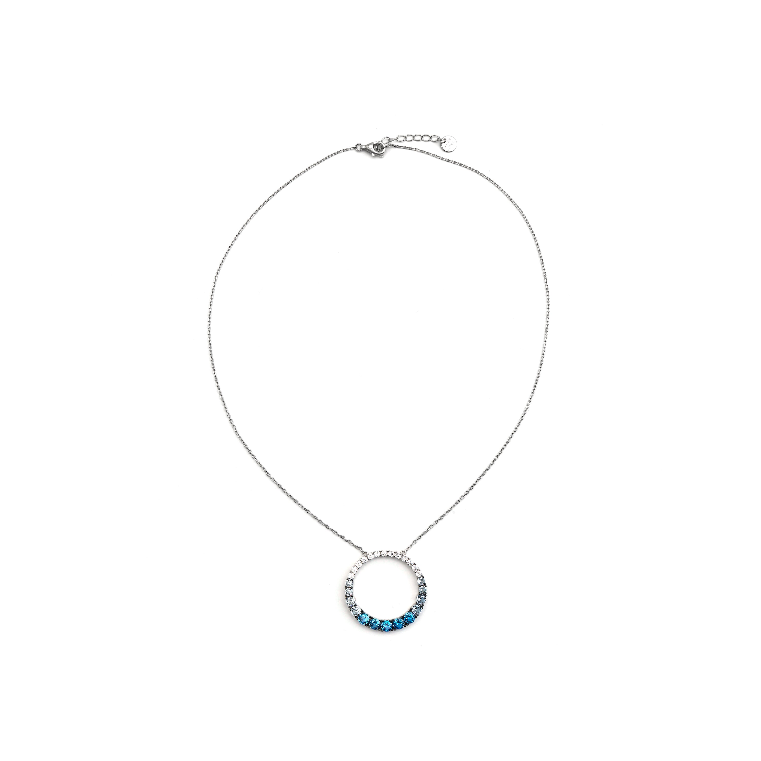 Collar de Plata de Ley 925 y Circonita Aguamarina acabado en rodio - Kraesh