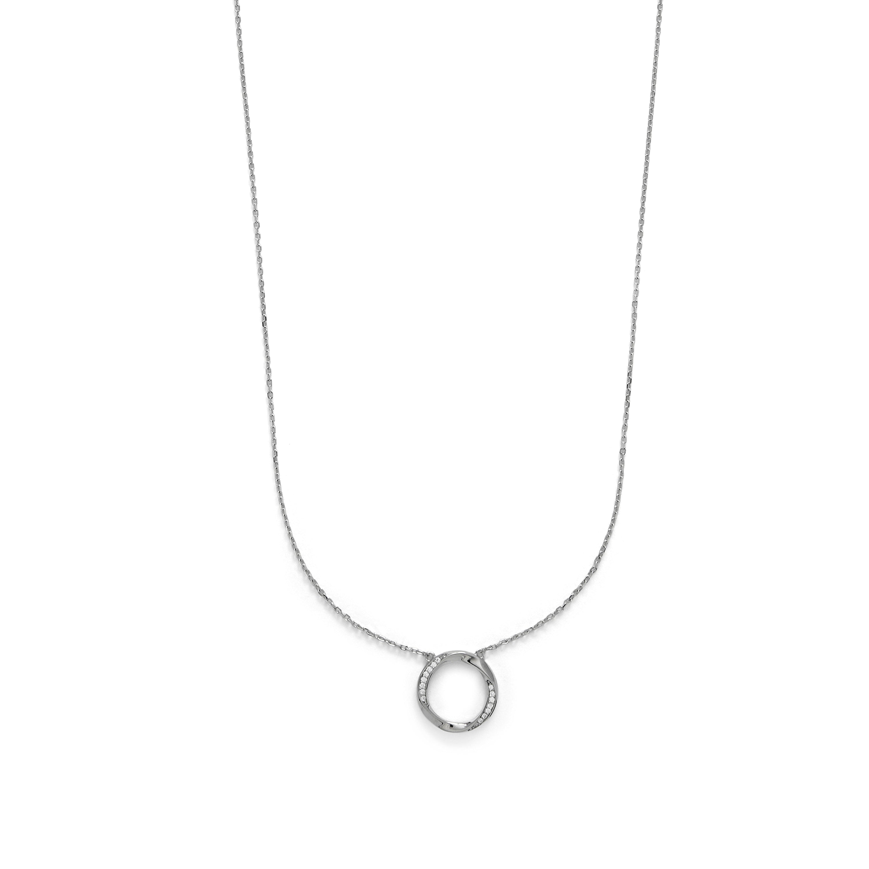 Halskette aus 925er Sterlingsilber und funkelndem Zirkonia mit Rhodium-Finish - Ilwe