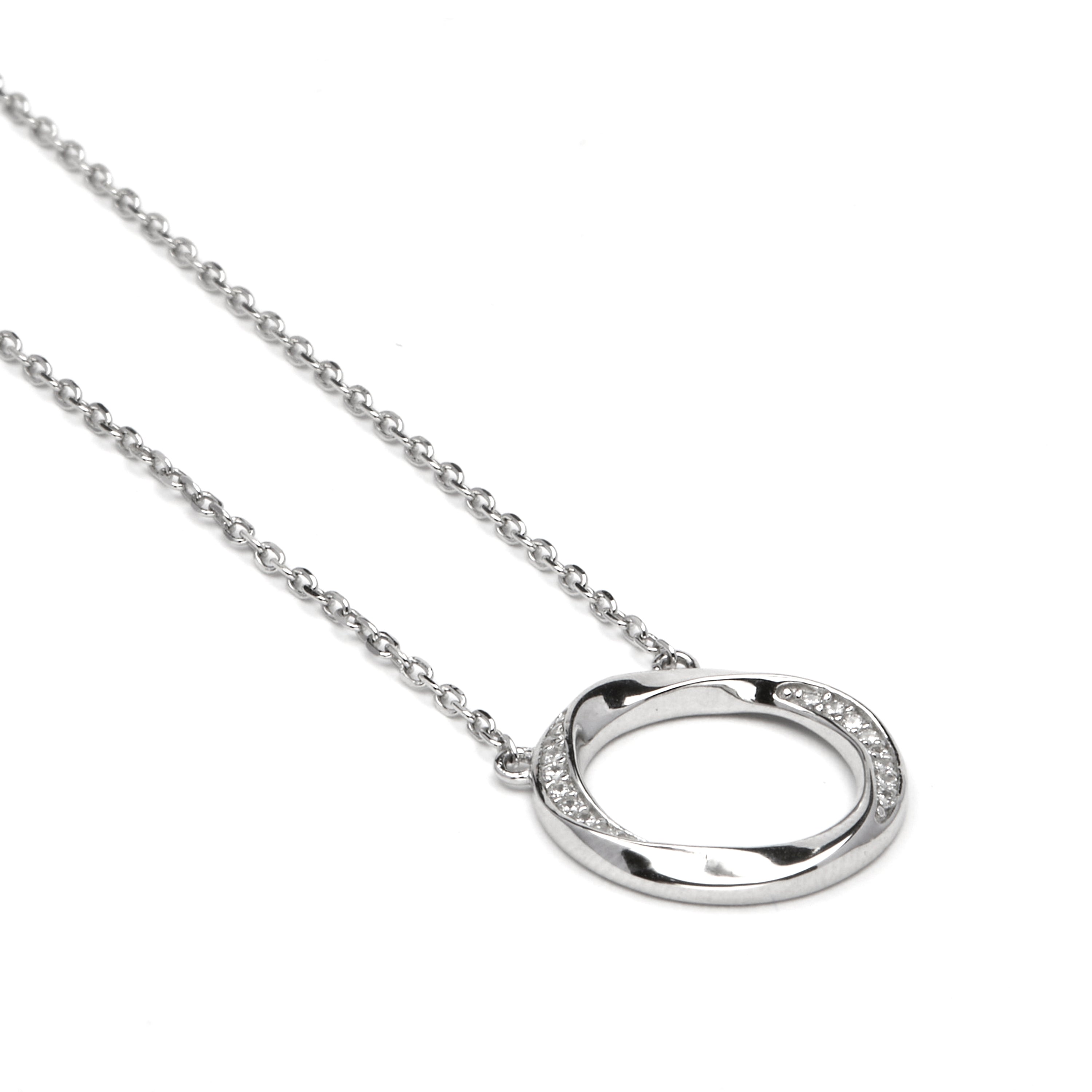 Halskette aus 925er Sterlingsilber und funkelndem Zirkonia mit Rhodium-Finish - Ilwe