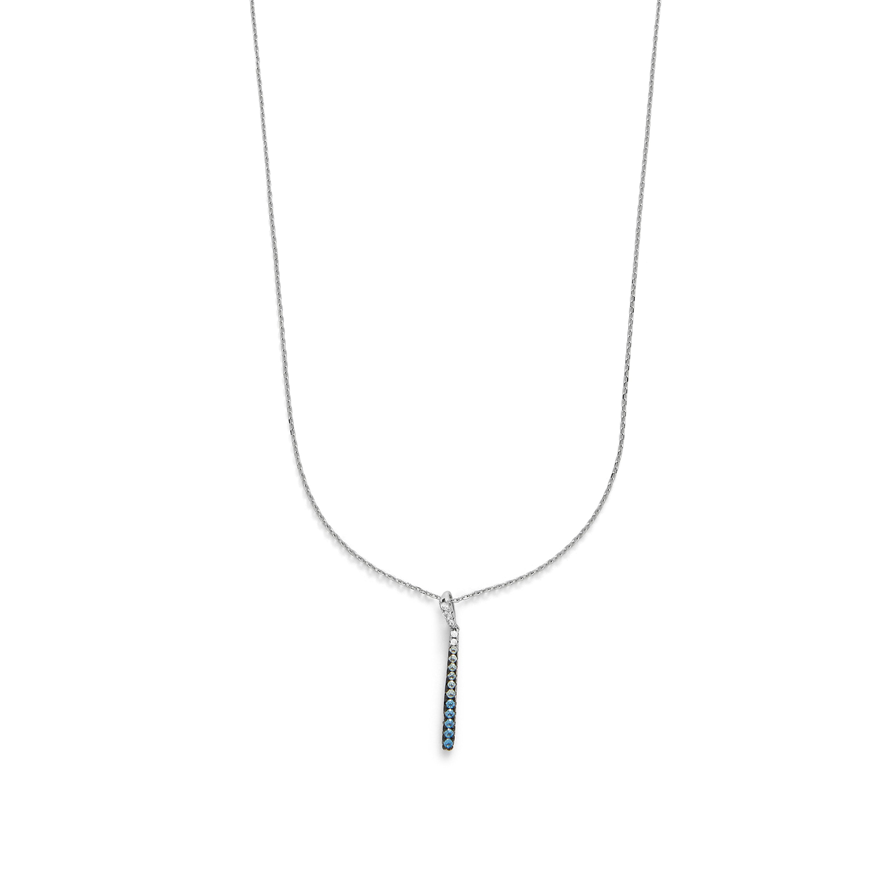 Collier en argent sterling 925 et zircon saphir finition rhodiée - Finsha