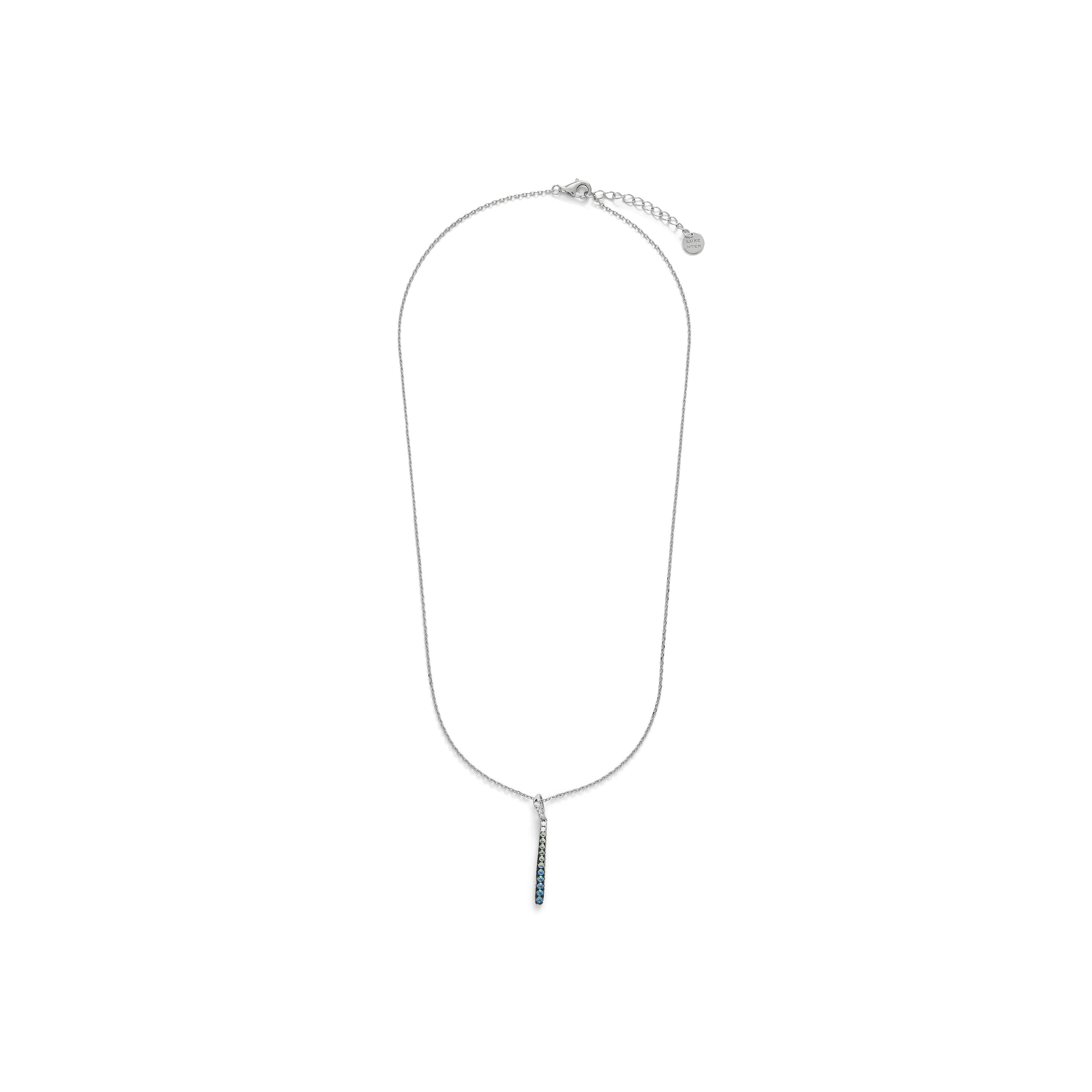 Collar de Plata de Ley 925 y Circonita Zafiro acabado en rodio - Finsha