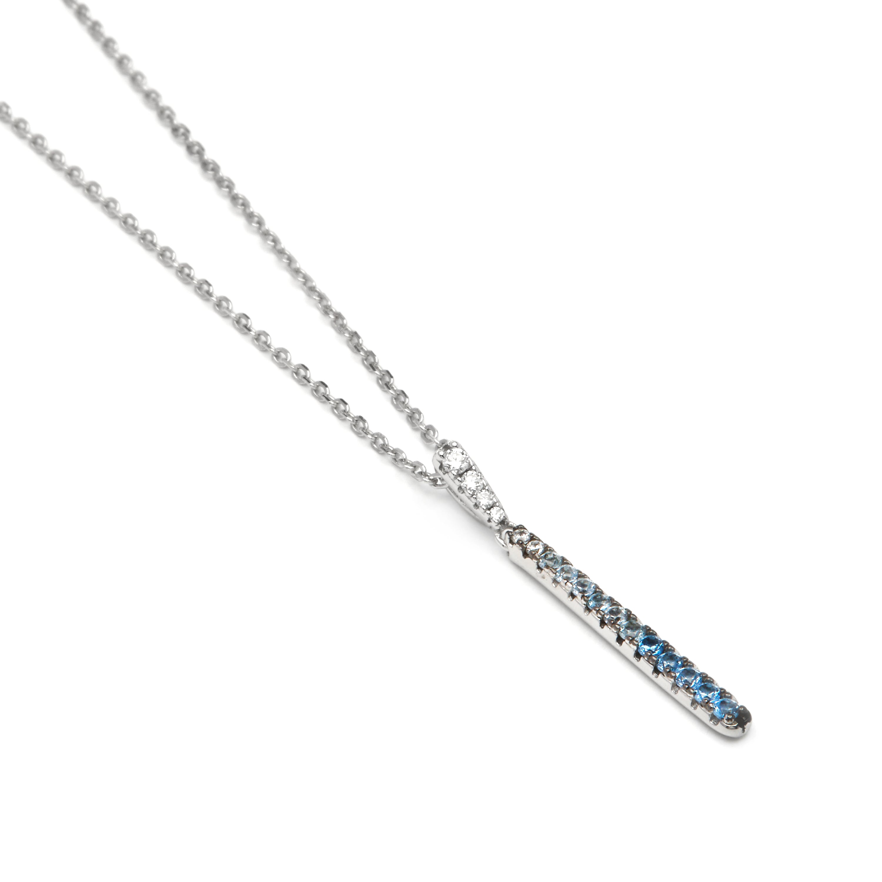 Collar de Plata de Ley 925 y Circonita Zafiro acabado en rodio - Finsha