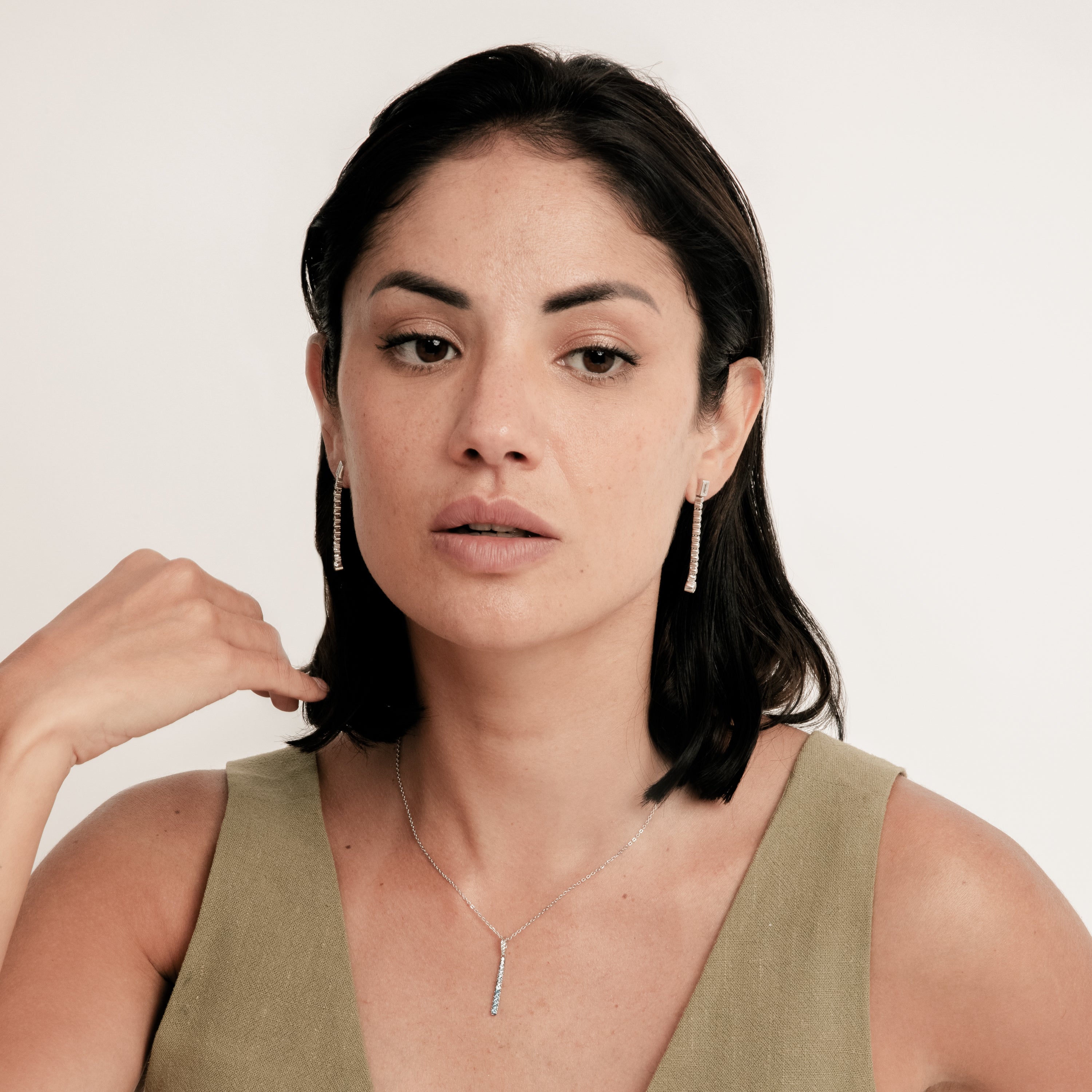 Collar de Plata de Ley 925 y Circonita Zafiro acabado en rodio - Finsha