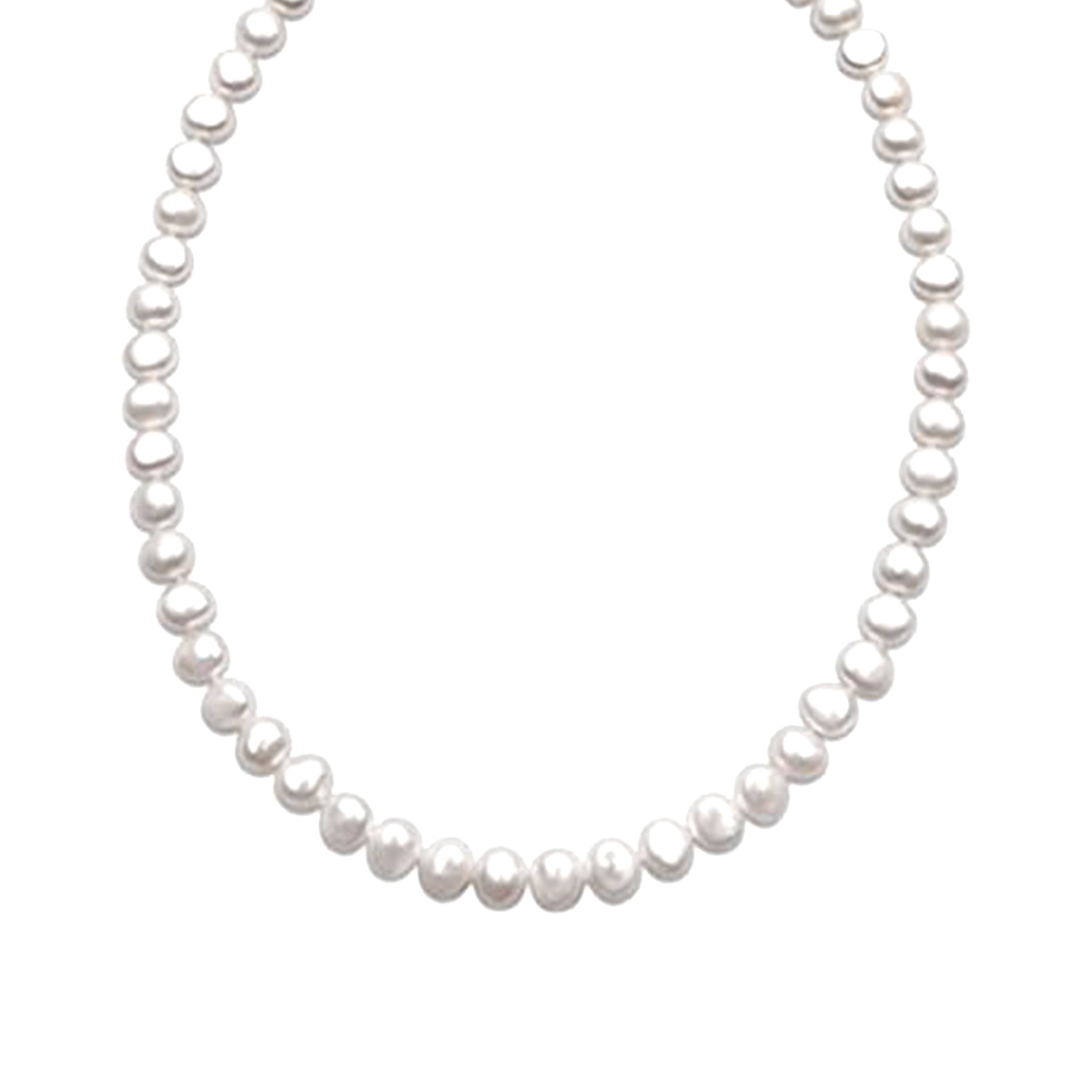 925er Sterlingsilber-Halskette mit weißer Perle, vergoldet mit 18K Gelbgold - Kipepeo