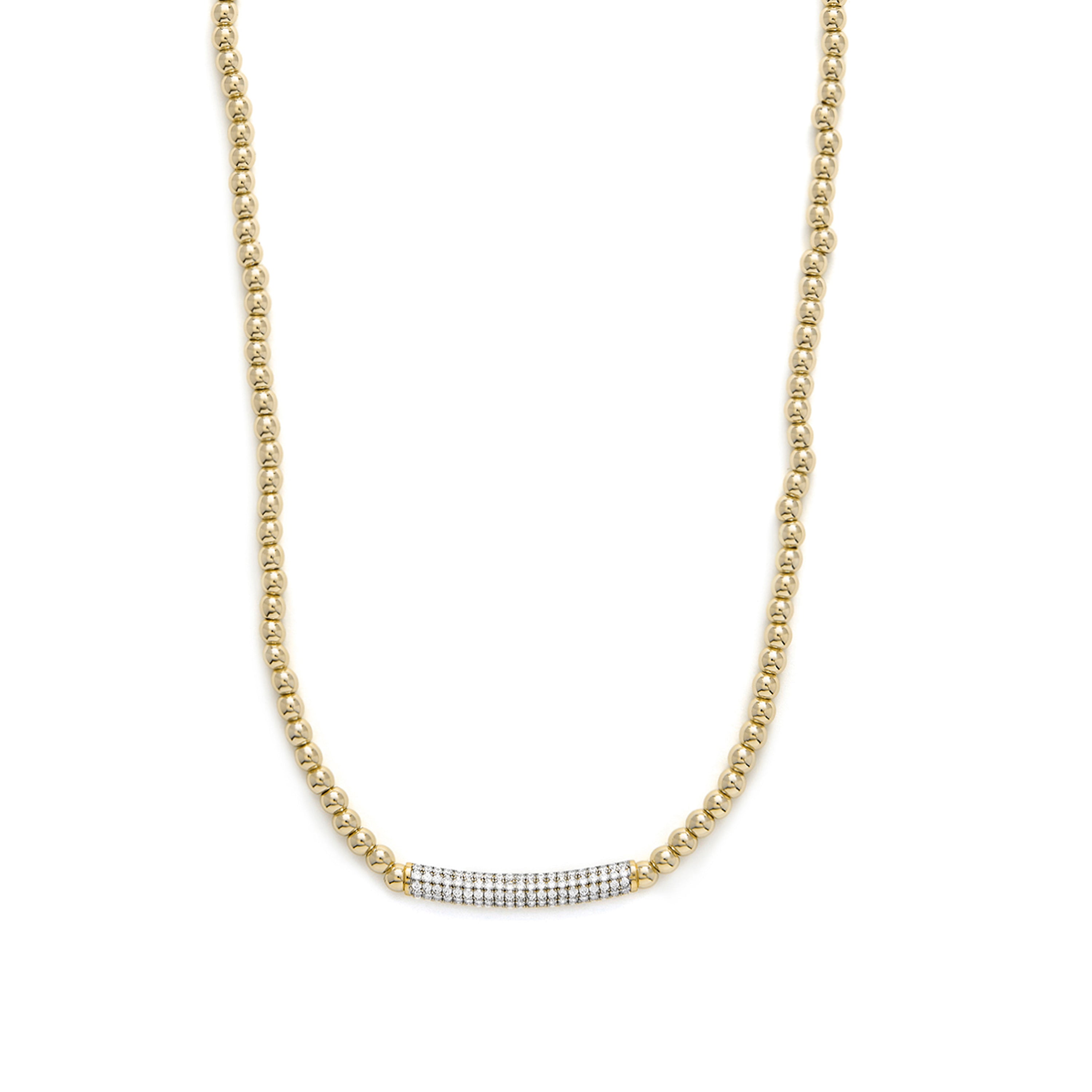 Collar con Circonita Brillante acabado en oro amarillo 18k - Basfri