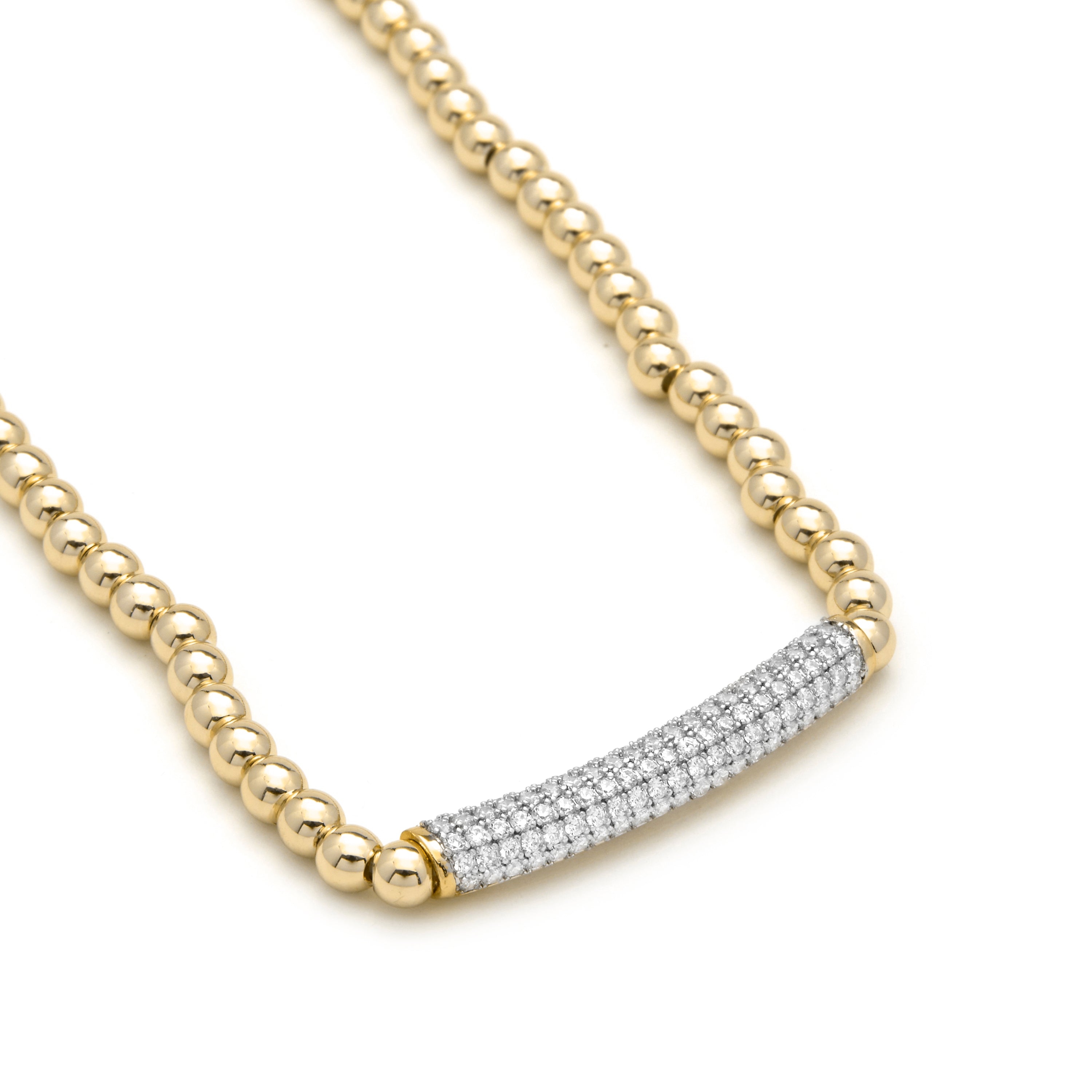 Halskette mit funkelndem Zirkonia, 18k Gelbgold-Finish - Basfri