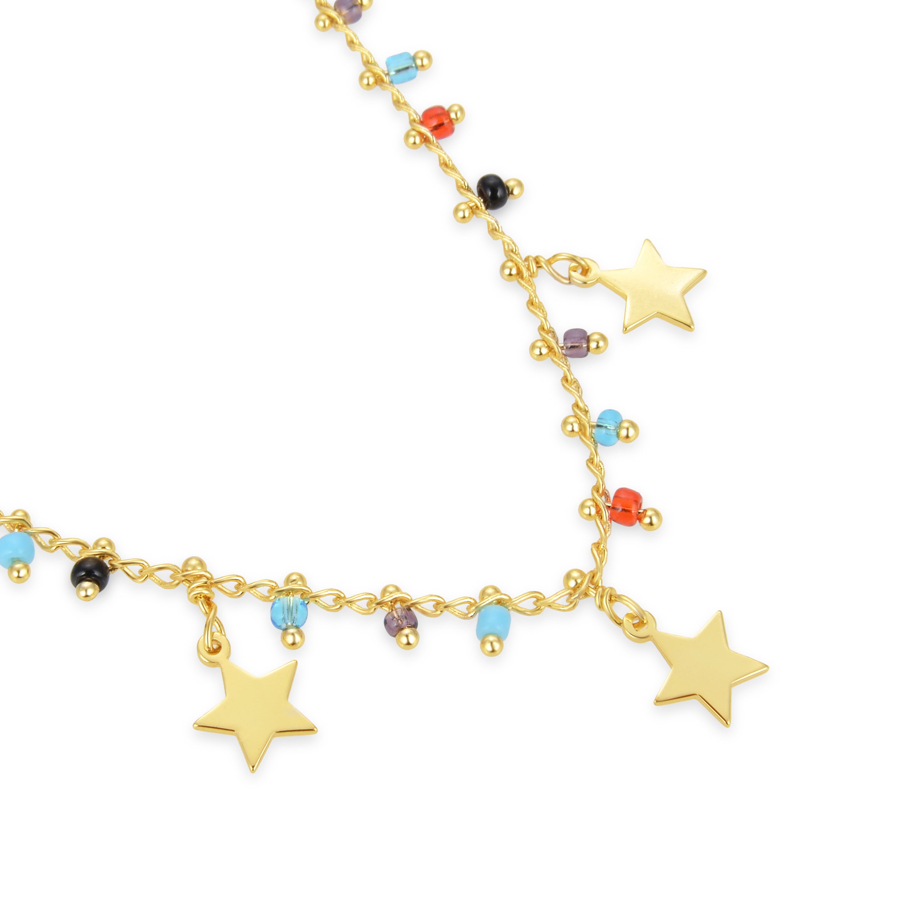 925 Sterling Silver Necklace with Multicolor Hydrothermal Quartz finished in 18K Yellow Gold - Beos