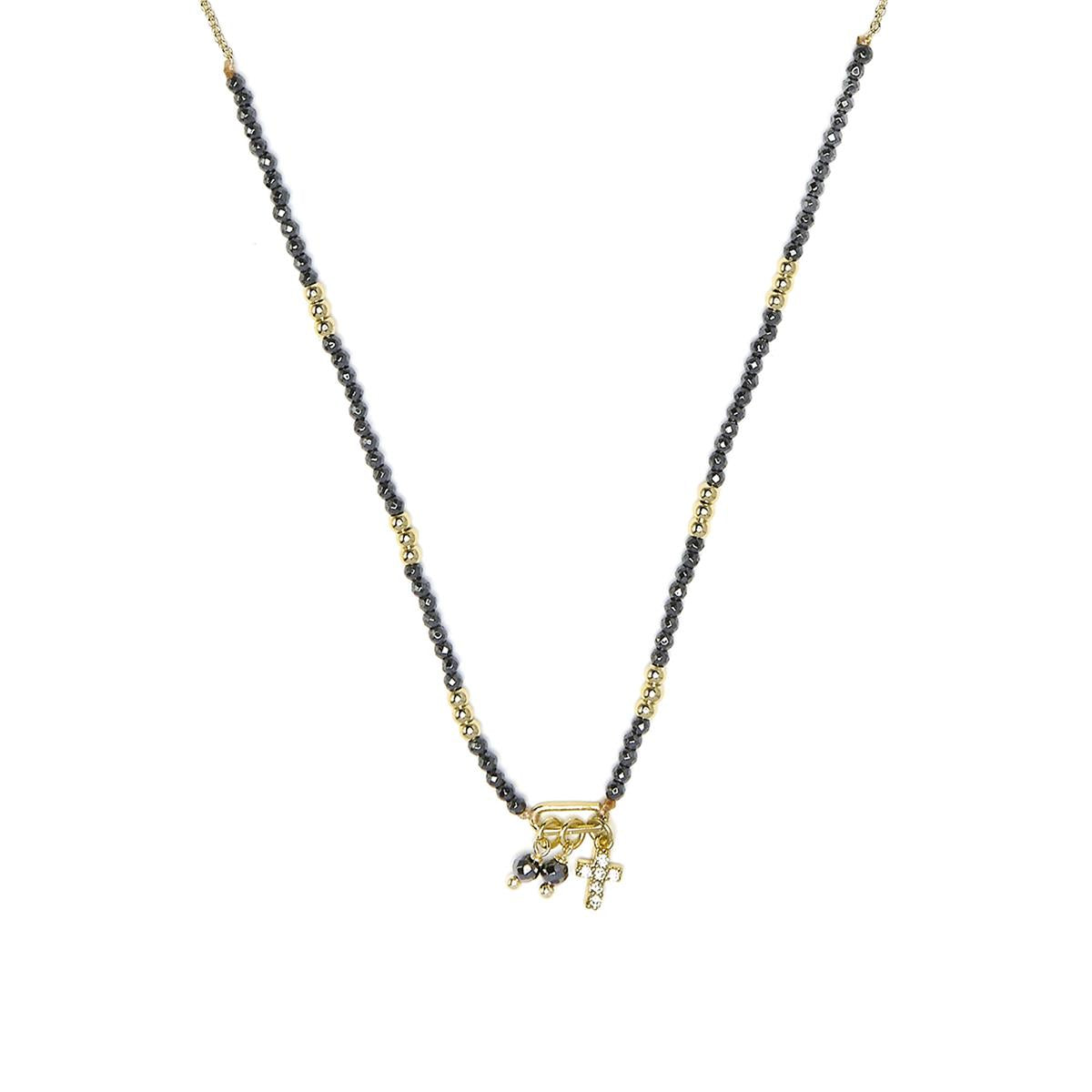 Collar de Plata de Ley 925 y Circonita Brillante acabado en oro amarillo 18k - Phanvas