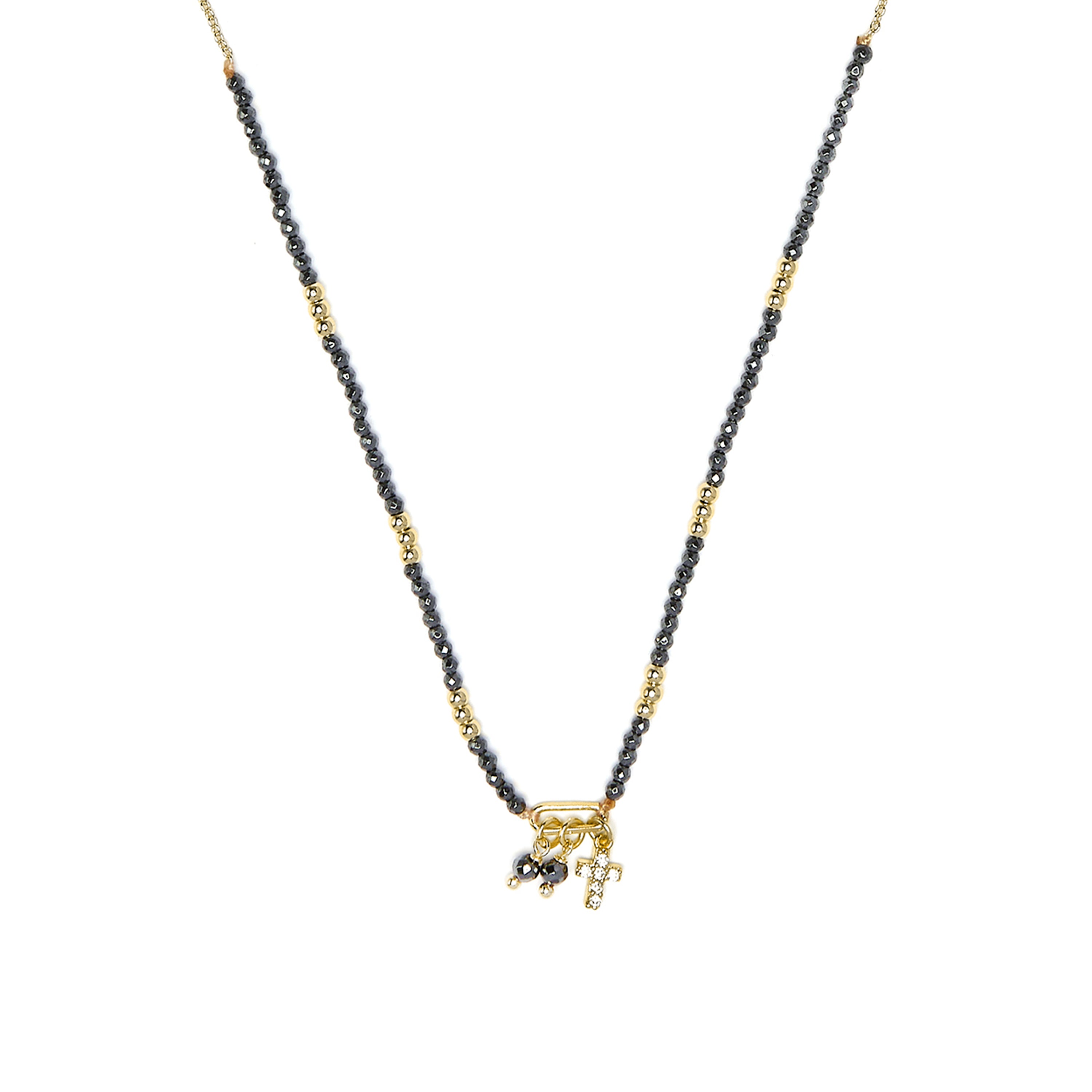 Collier en argent sterling 925 et zircon brillant finition or jaune 18k - Phanvas