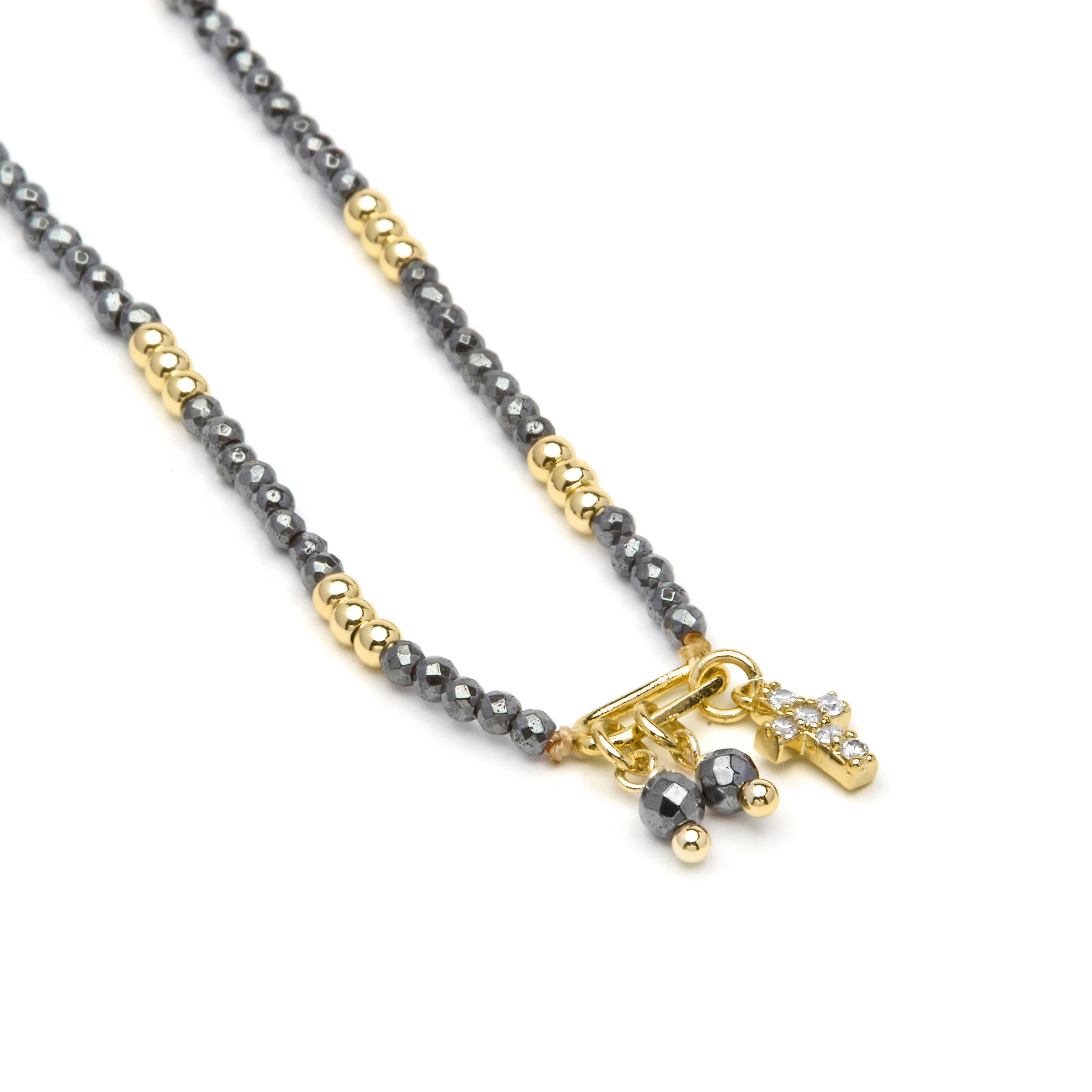 Collier en argent sterling 925 et zircon brillant finition or jaune 18k - Phanvas