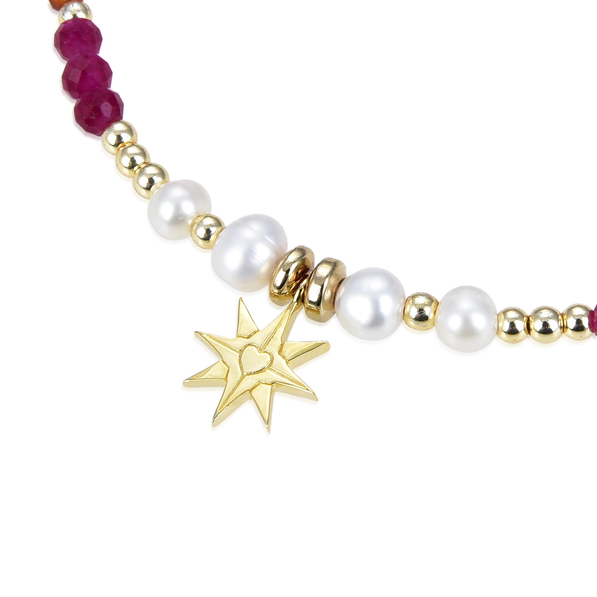Colar de Prata de Lei 925 com Cristal Multicolor acabado em ouro amarelo 18K - Shasha