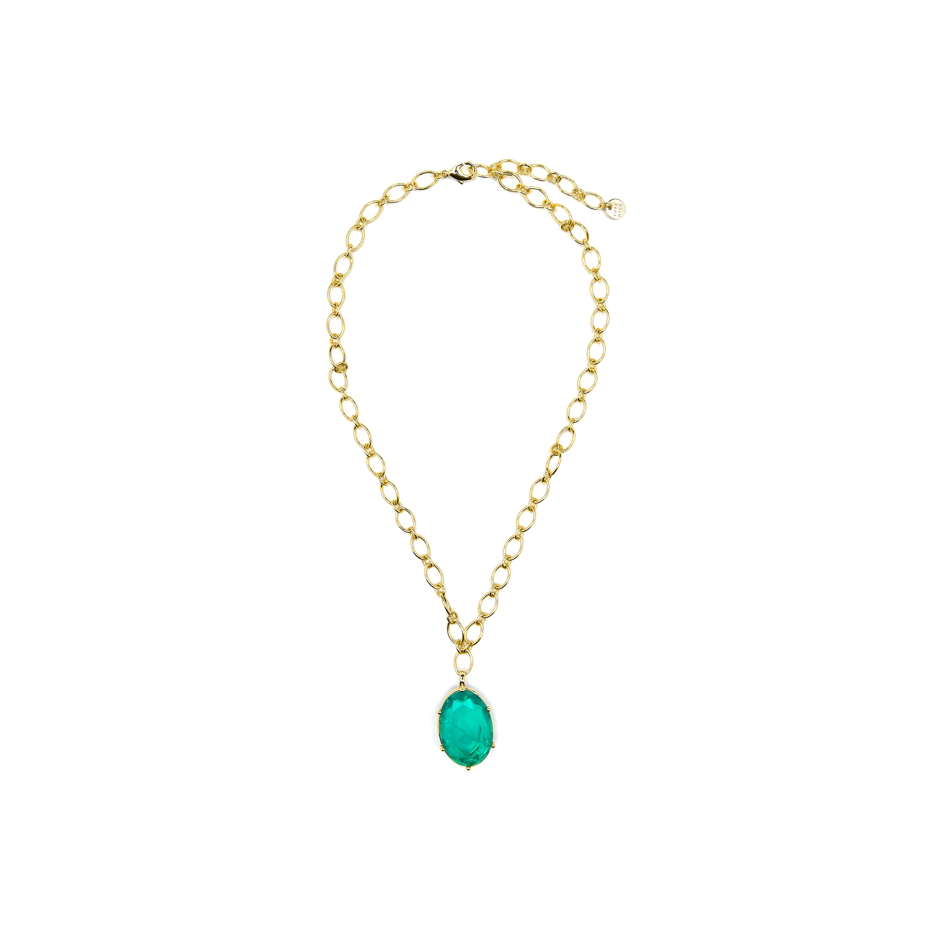 Collana in Argento Sterling 925 e Zirconia Verde con finitura in oro giallo 18k - Jadir