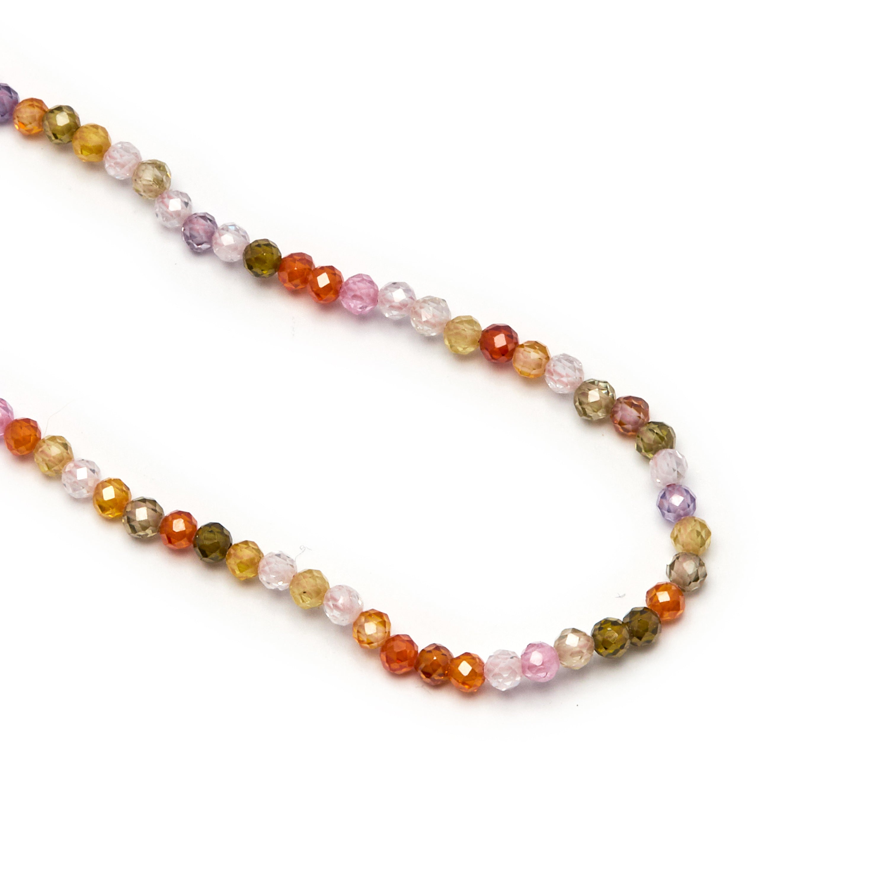 925 Sterling Silver Necklace with Multicolor Crystal finished in 18K Yellow Gold - Ufela