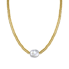 Collar de Hematite Dorado acabado en oro amarillo de 18K - Siever