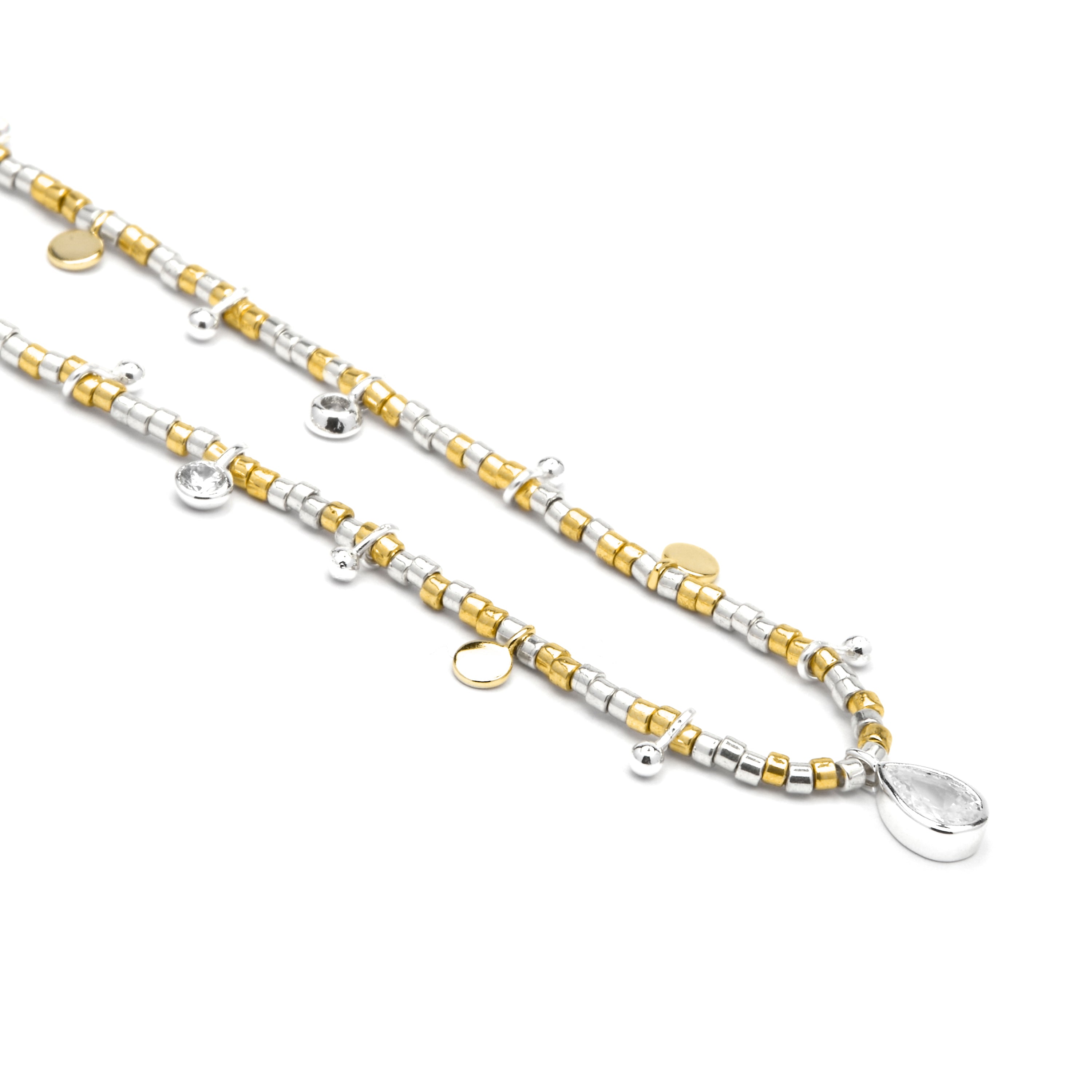 Collar de Plata de Ley 925 y Circonita Brillante acabado en oro amarillo 18k - Erlah