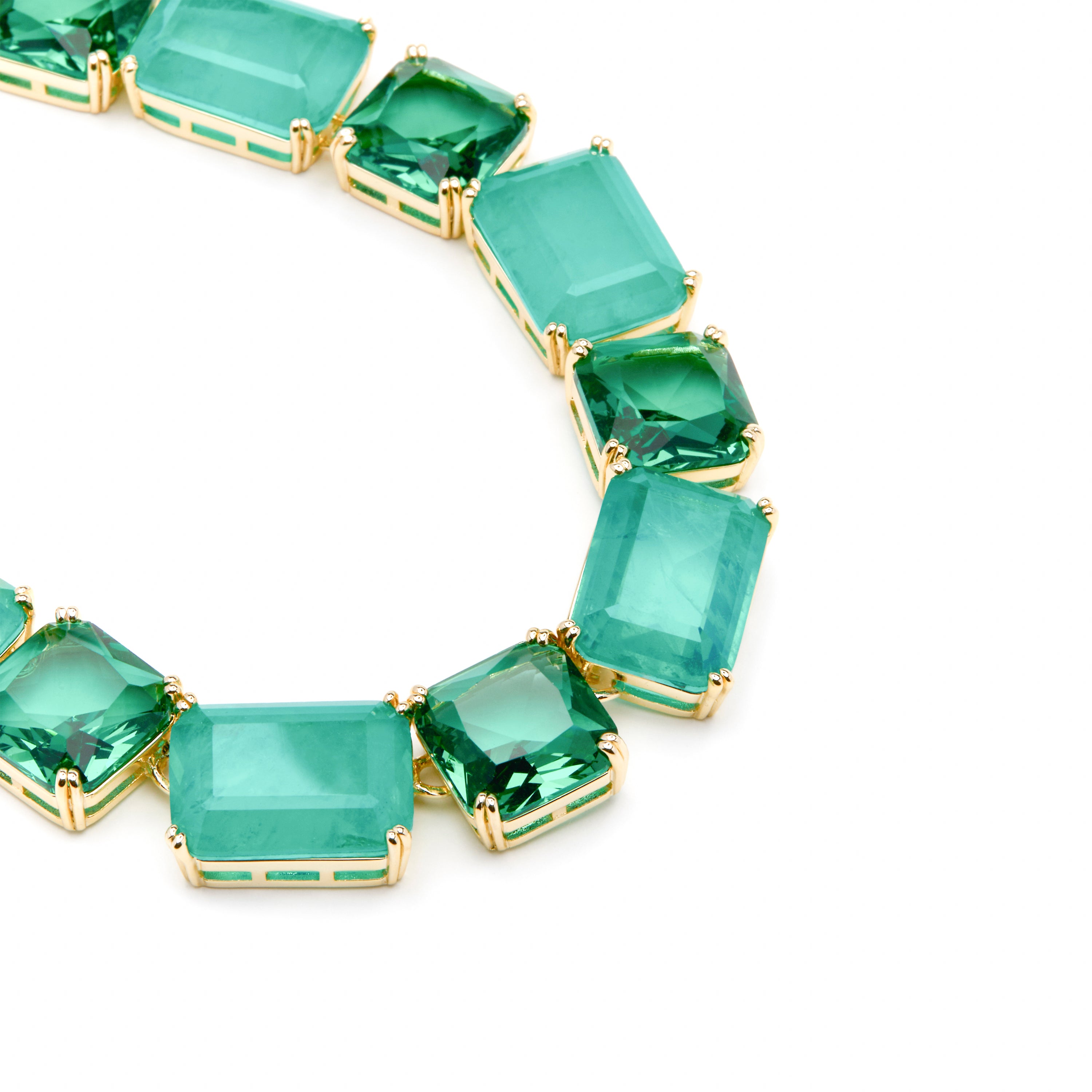 925 Sterling Silver Necklace with Green Paraiba Hydrothermal Quartz finished in 18k yellow gold - Lindrak