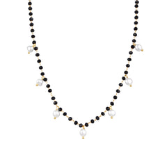 Collar de Plata de Ley 925 con Perla Blanca acabado en oro amarillo 18K - Seika