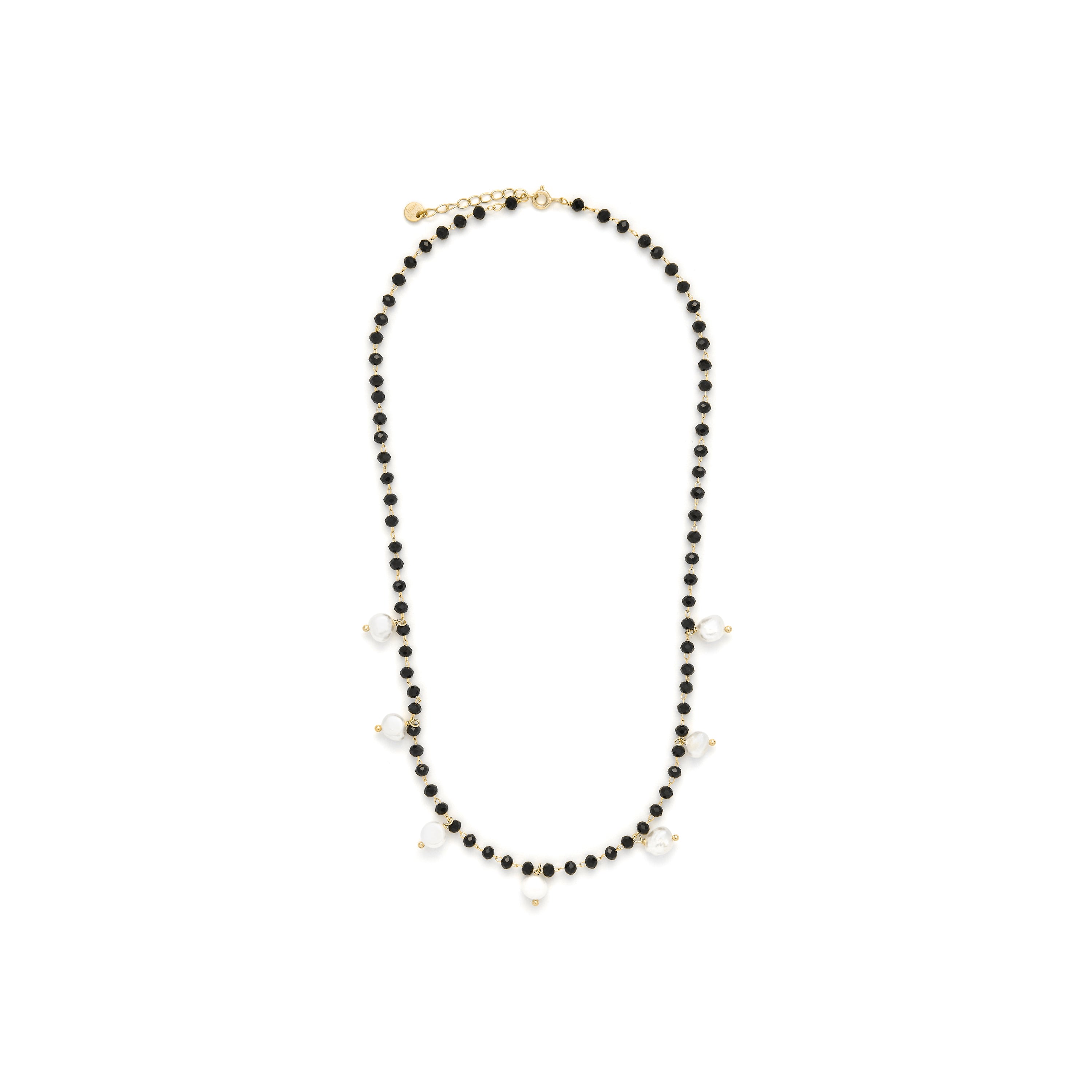Collana in Argento Sterling 925 con Perla Bianca finitura in oro giallo 18K - Seika