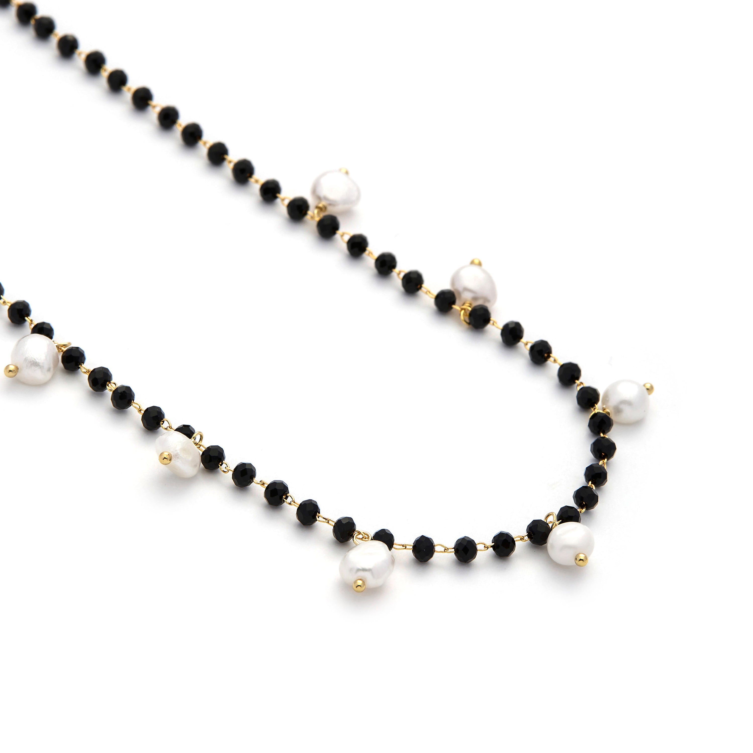 Collana in Argento Sterling 925 con Perla Bianca finitura in oro giallo 18K - Seika