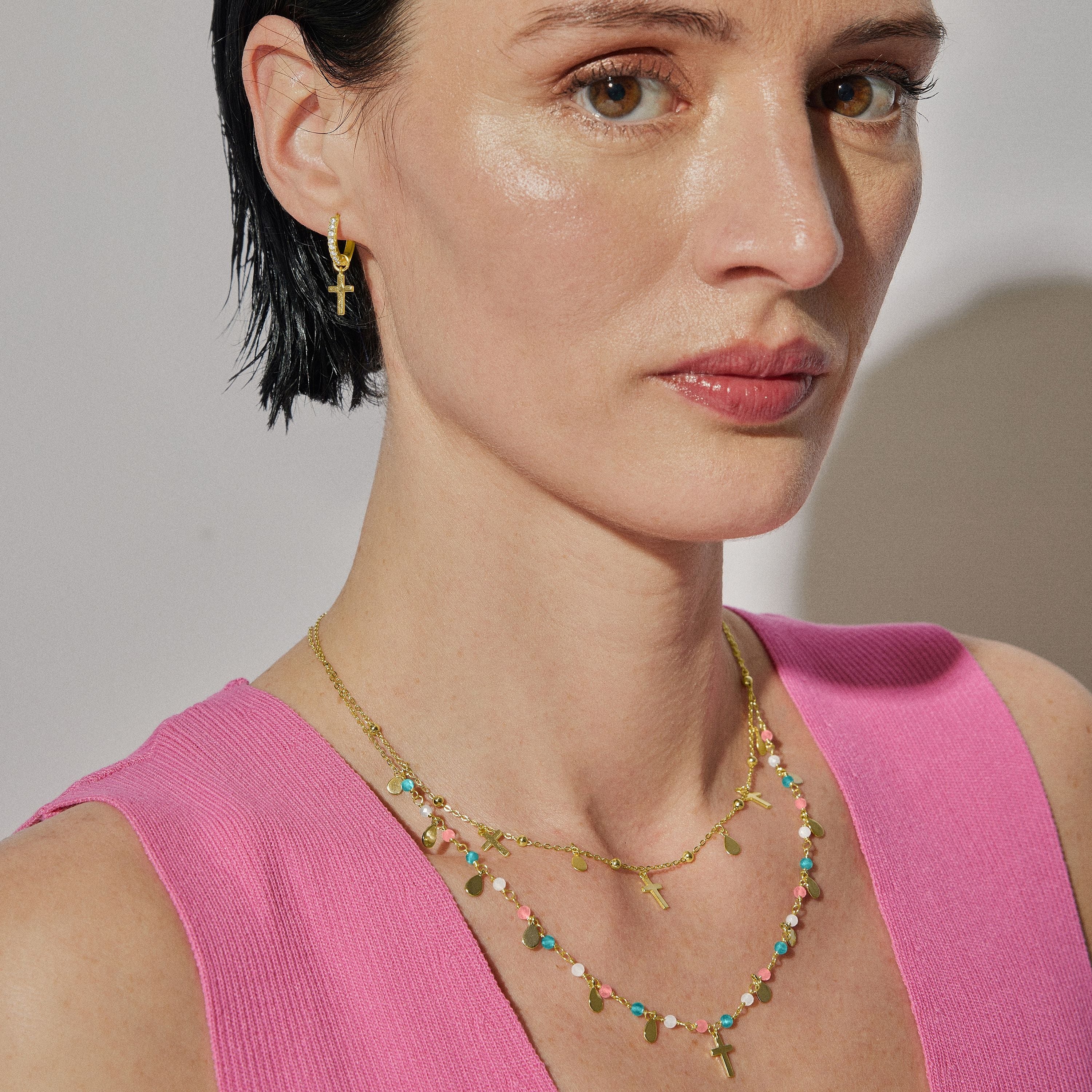 Colar de Prata de Lei 925 com acabamento em ouro amarelo 18K - Cirai