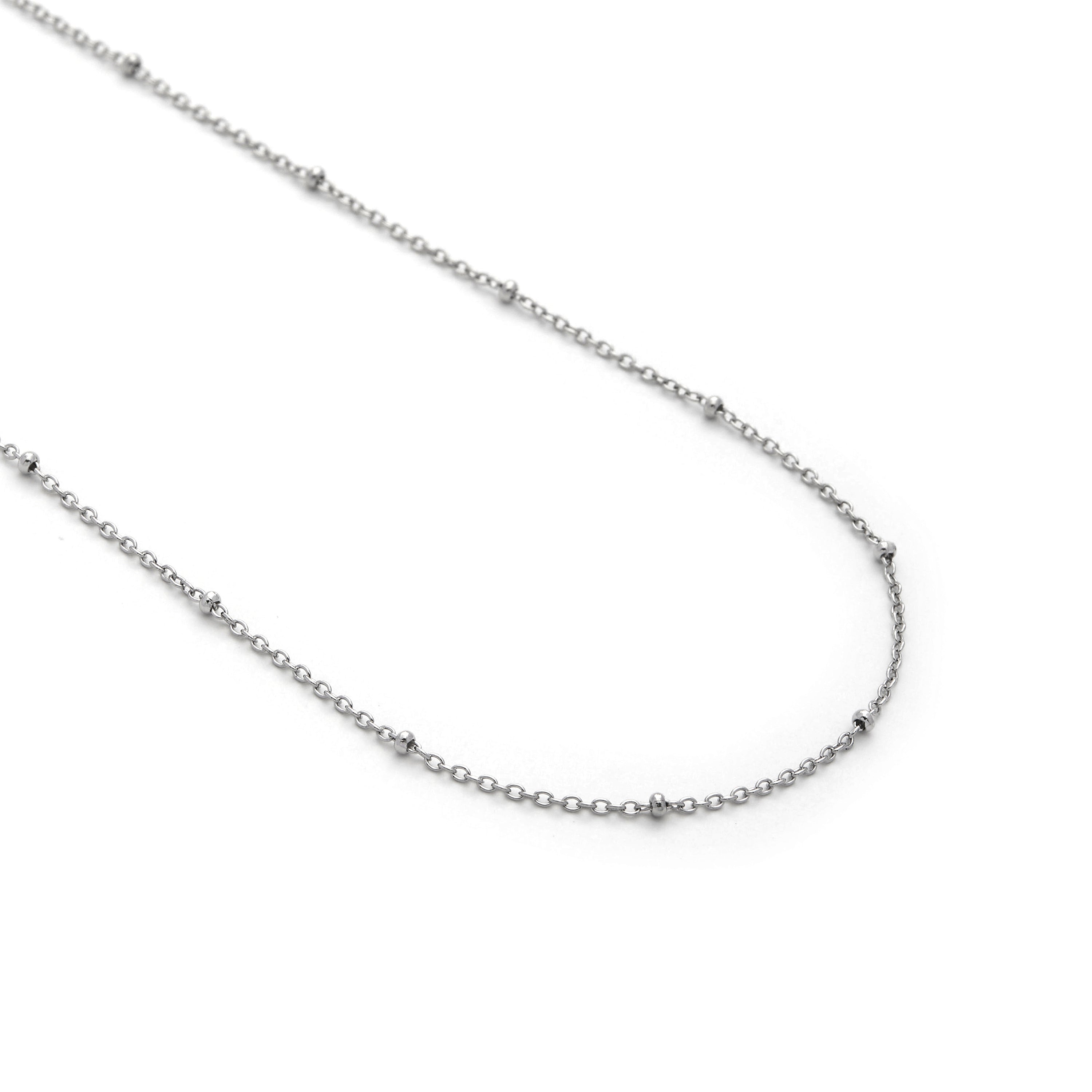 Chaîne de 42cm en argent sterling 925 finition rhodiée - Amdi