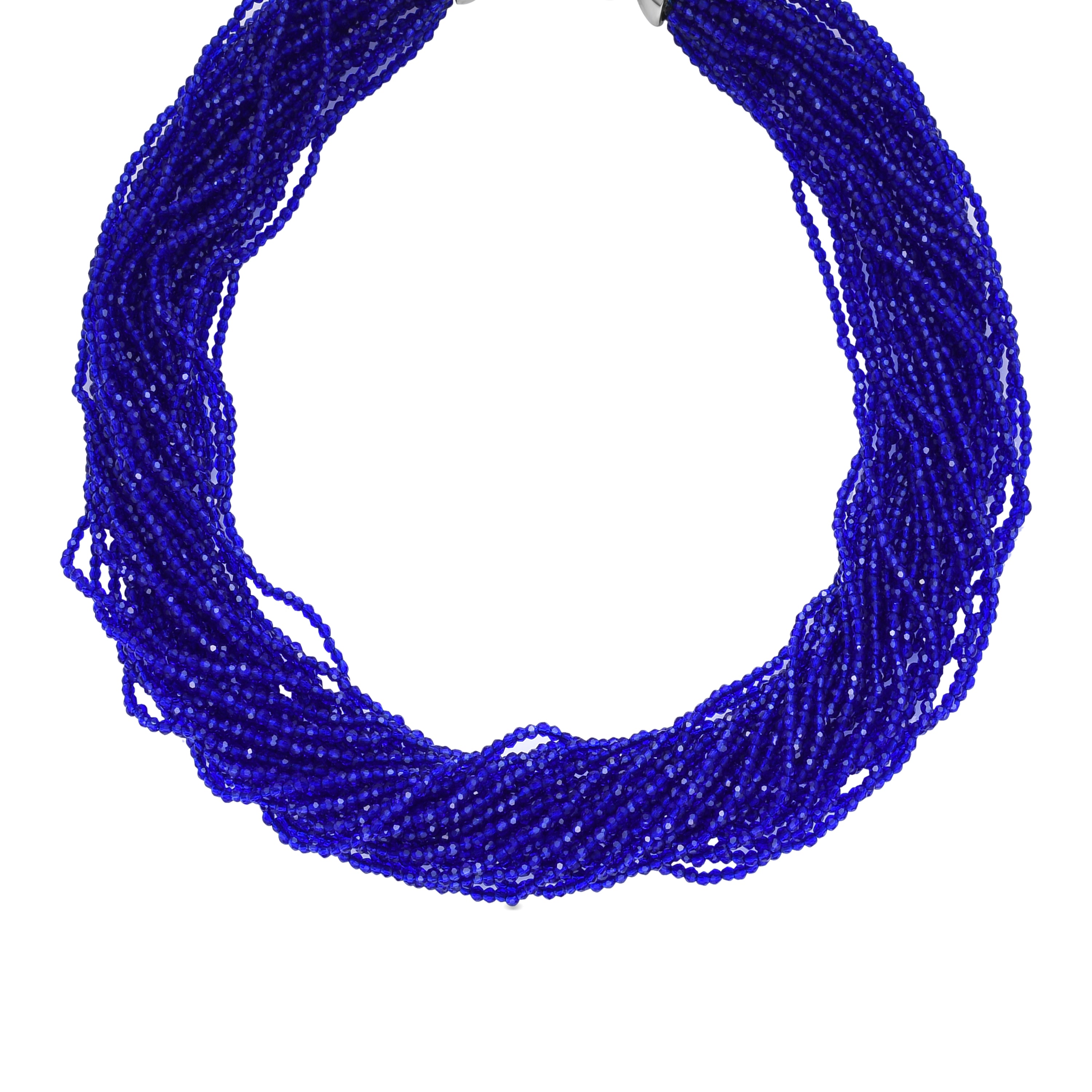 Collana Cristallo Blu Scuro finitura in rodio - Kibak