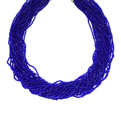 Collier Cristal Bleu Foncé finition rhodium - Kibak