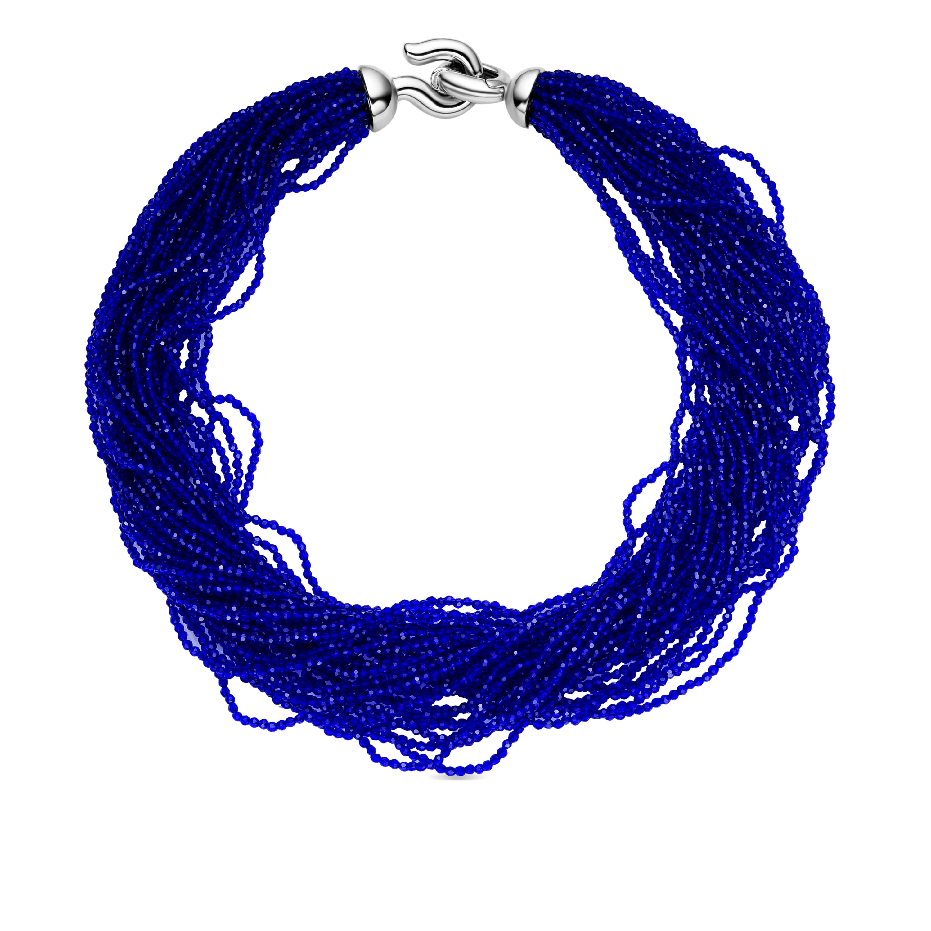 Collana Cristallo Blu Scuro finitura in rodio - Kibak
