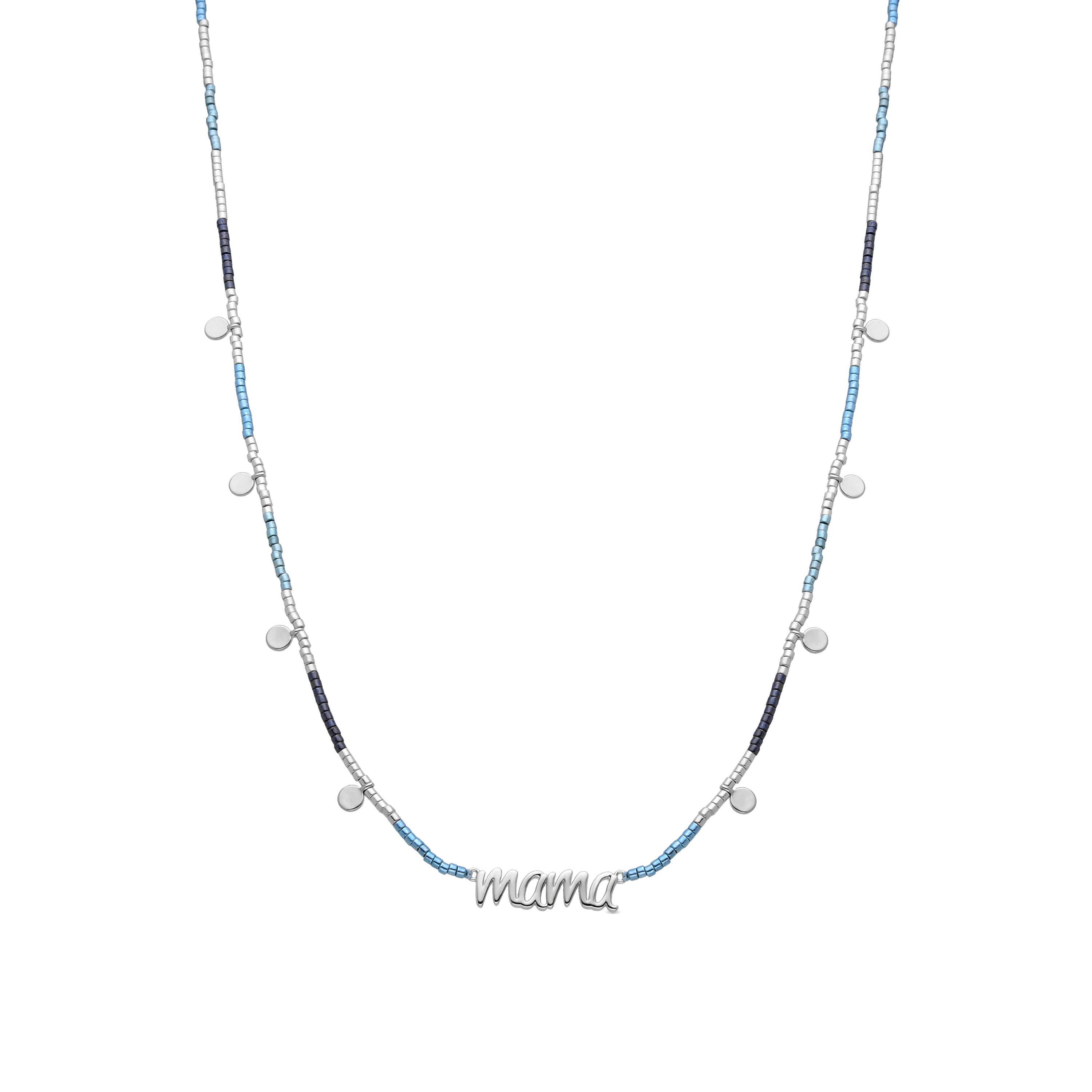 Halskette aus 925 Sterlingsilber und mehrfarbigem Kristall mit Rhodium-Finish - Mama