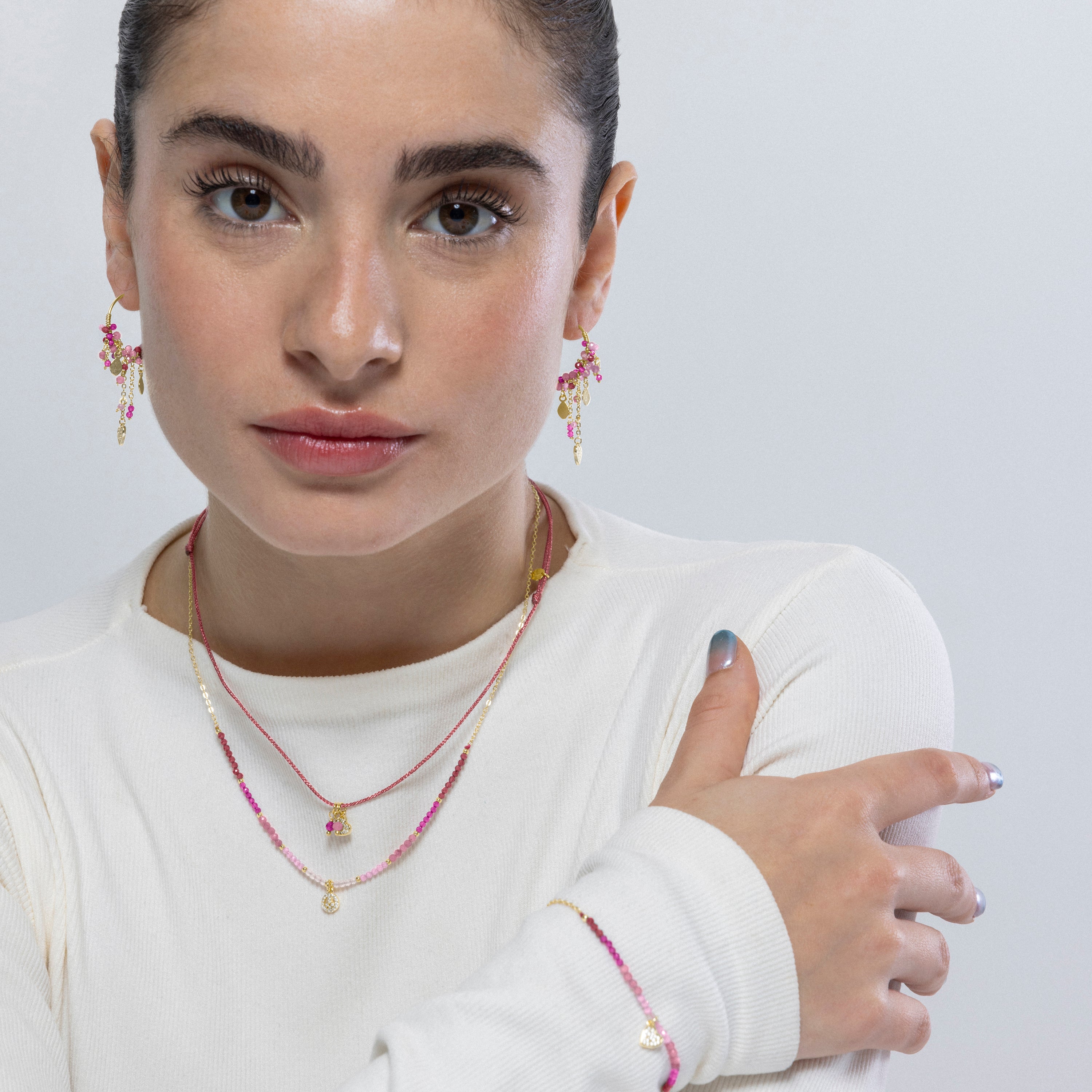 Collar de Plata de Ley 925 y Circonita Brillante acabado en oro amarillo de 18k - Zase