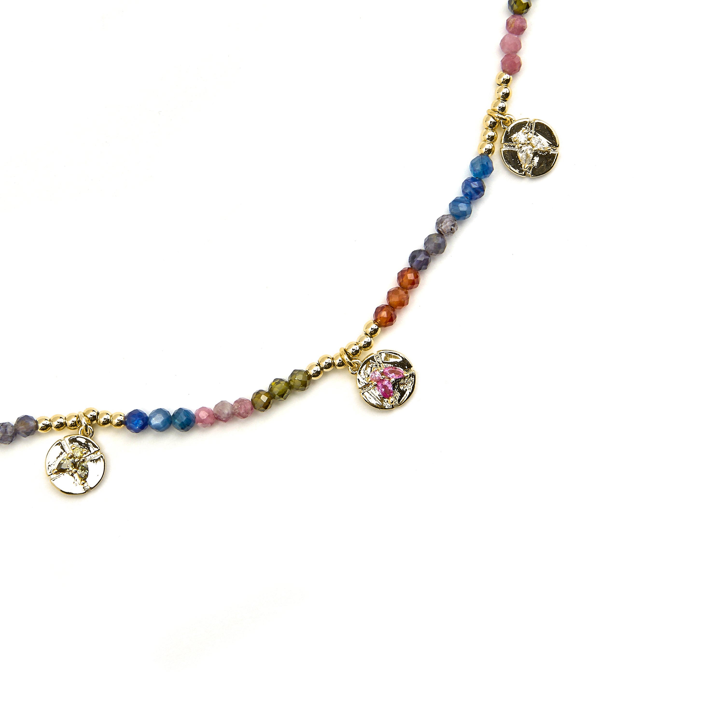 Collier en argent sterling 925 et cristal multicolore finition or 18k - Ufore