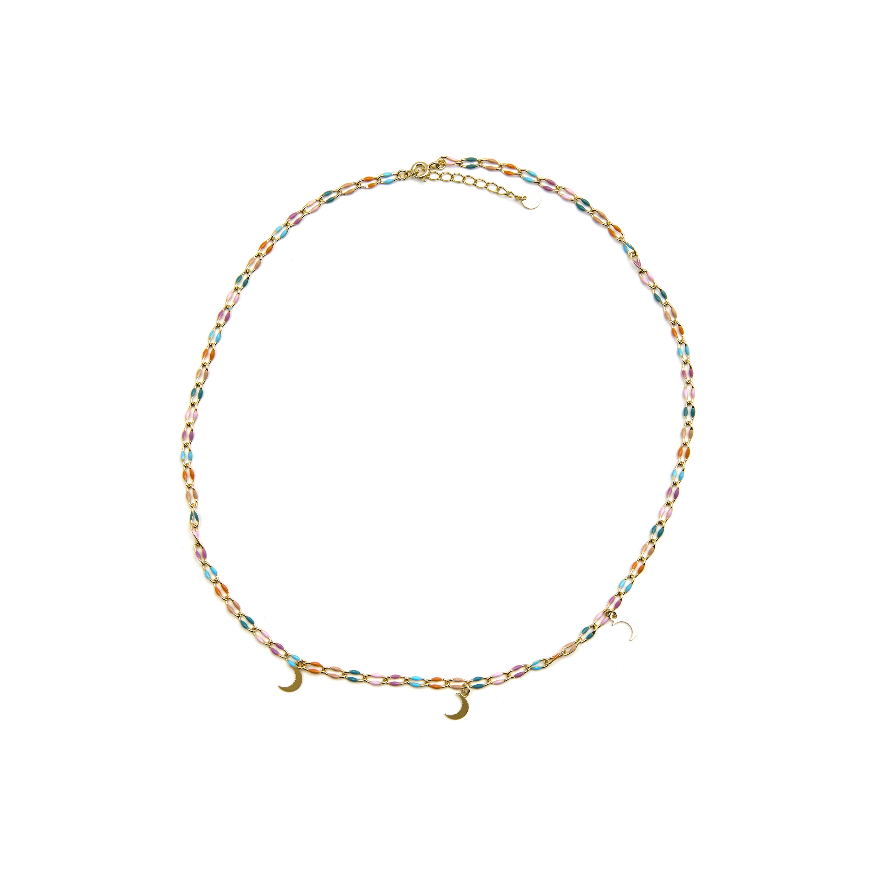Collier en argent sterling 925 et laqué multicolore finition or 18k - Liesi