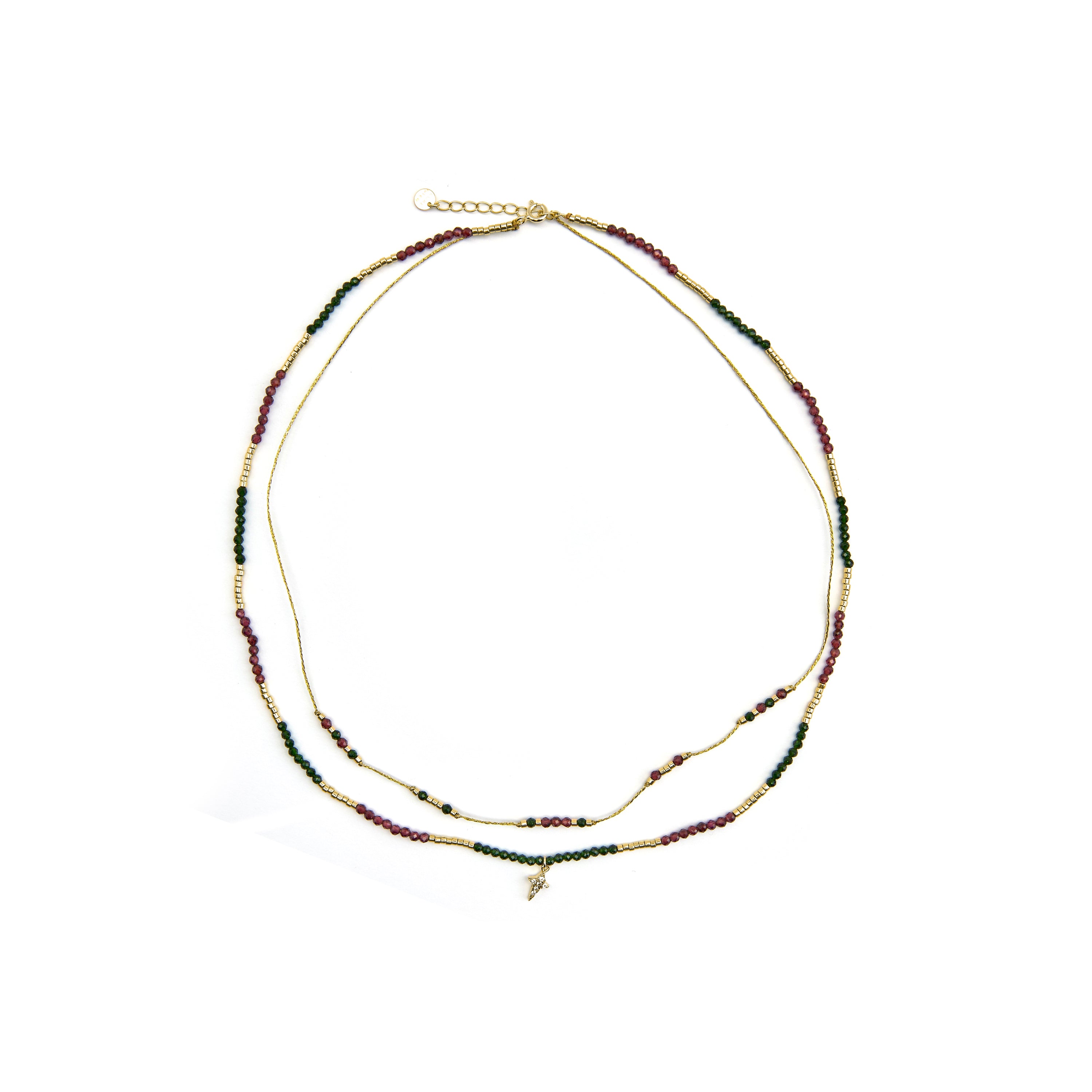 925 Sterling Silver Necklace with Brilliant Zirconia finished in 18k gold - Holis