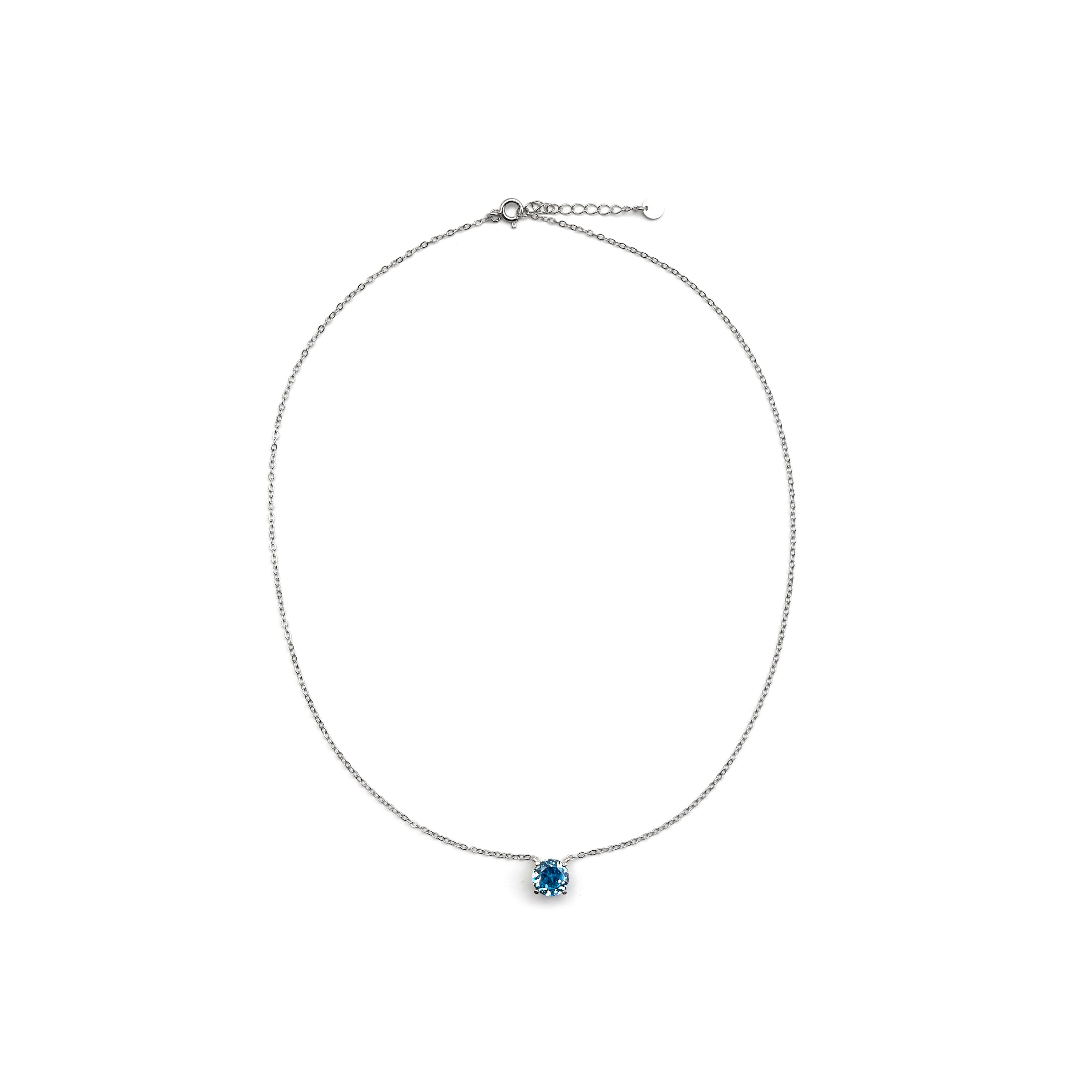 Collar de Plata de Ley 925 y Circonita Onix acabado en rodio - Baran
