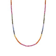 Collar de Plata de Ley 925 y Cristal Multicolor acabado oro 18k - Siran