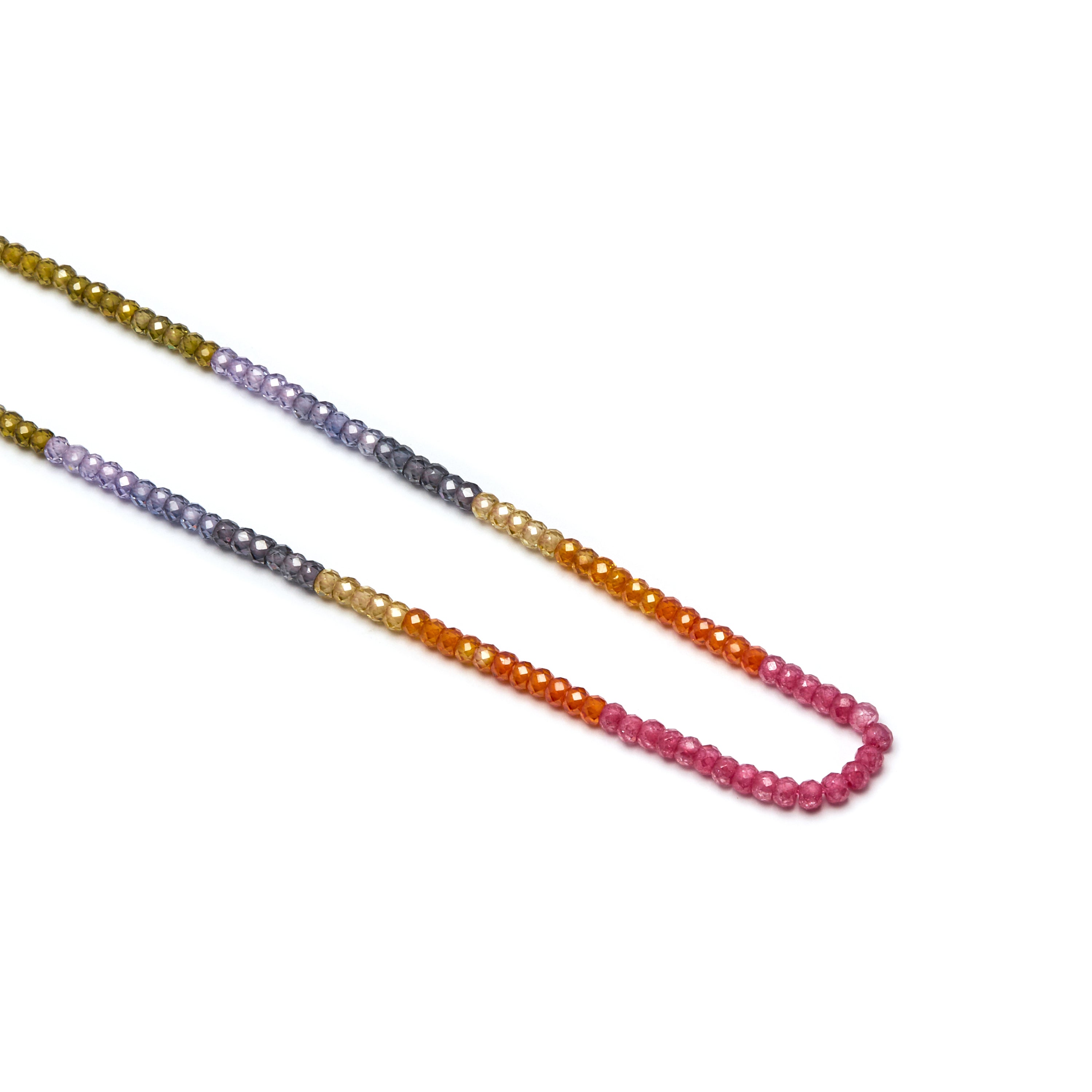 Collier en argent sterling 925 et cristal multicolore finition or 18k - Siran