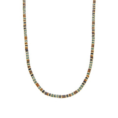 925er Sterling Silber Halskette mit Tigerauge, vergoldet mit 18k - Ryhu