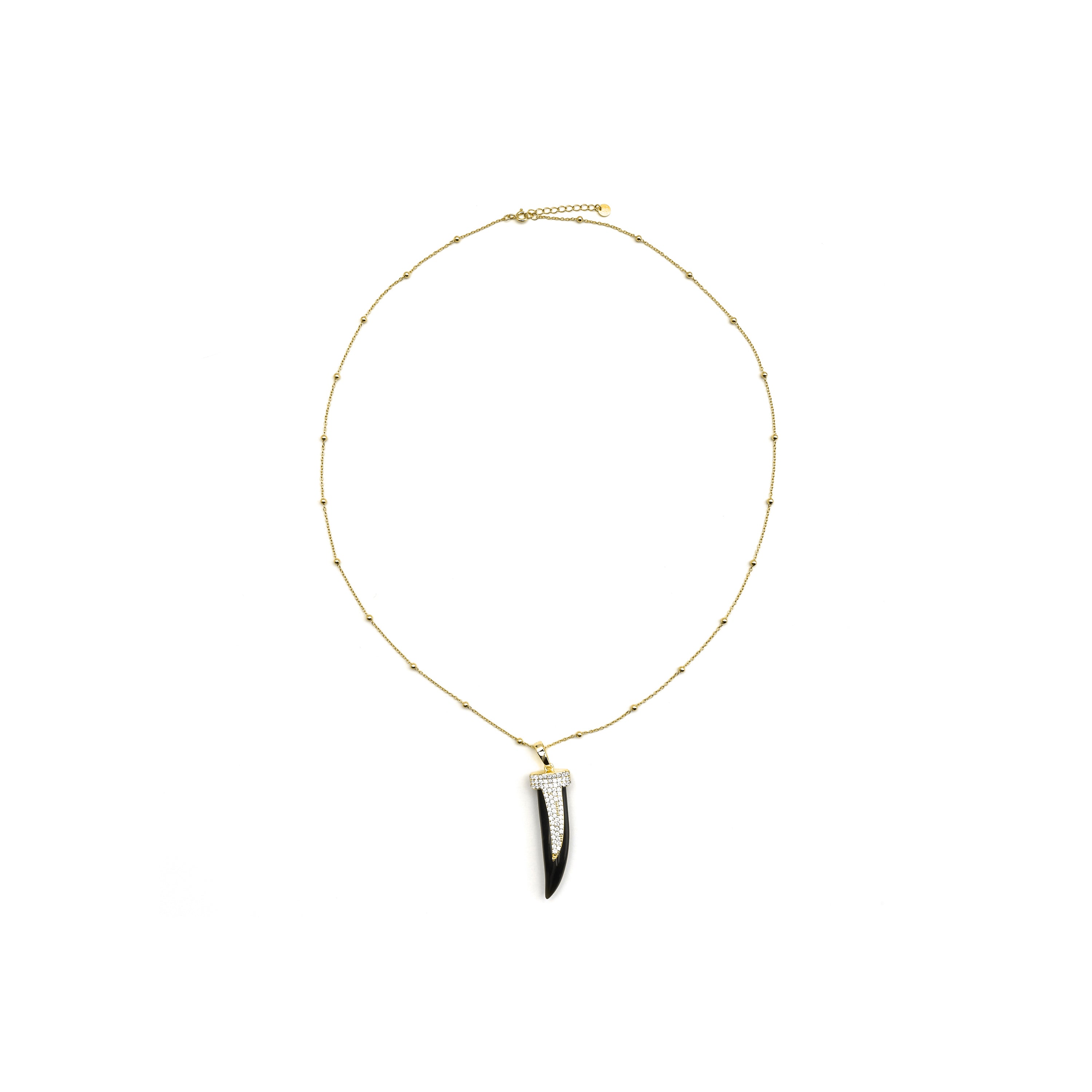 925 Sterling Silver Necklace with Brilliant Zirconia finished in 18k Gold - Dek