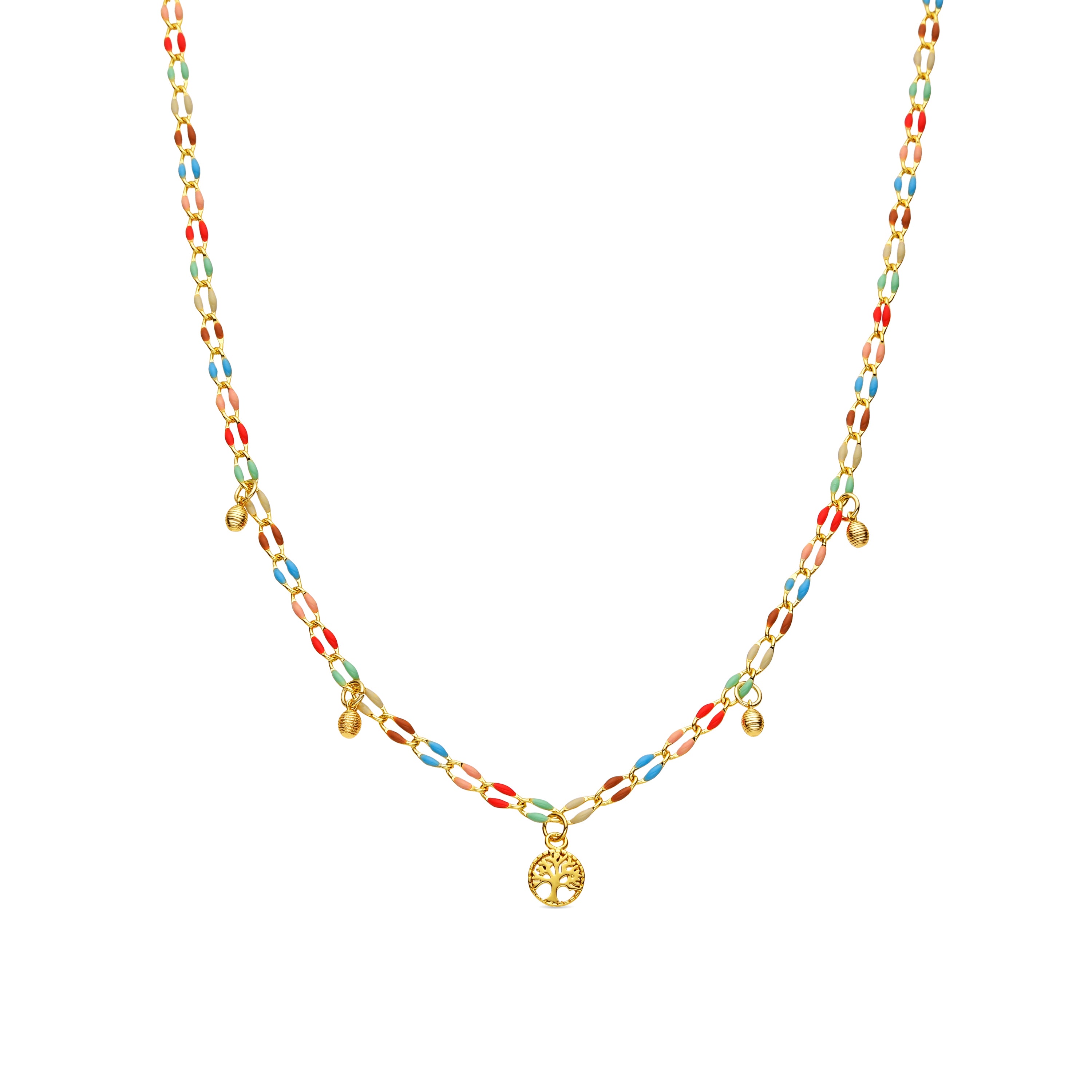Collana in Argento Sterling 925 e Laccato Multicolore con finitura in oro giallo 18k - Ximue