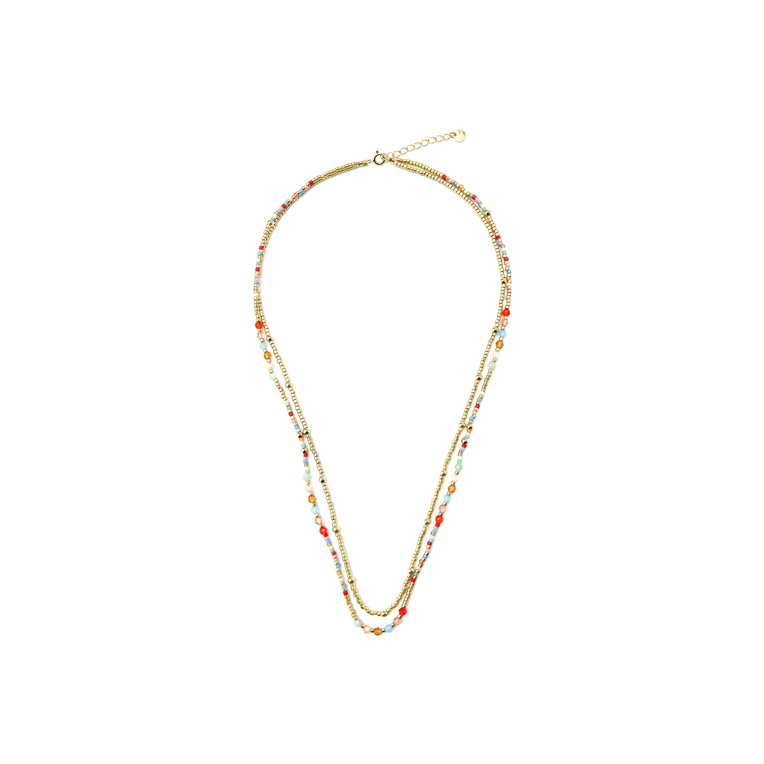 Collana in Argento Sterling 925 e Cristallo Multicolore con finitura in oro giallo 18k - Guth