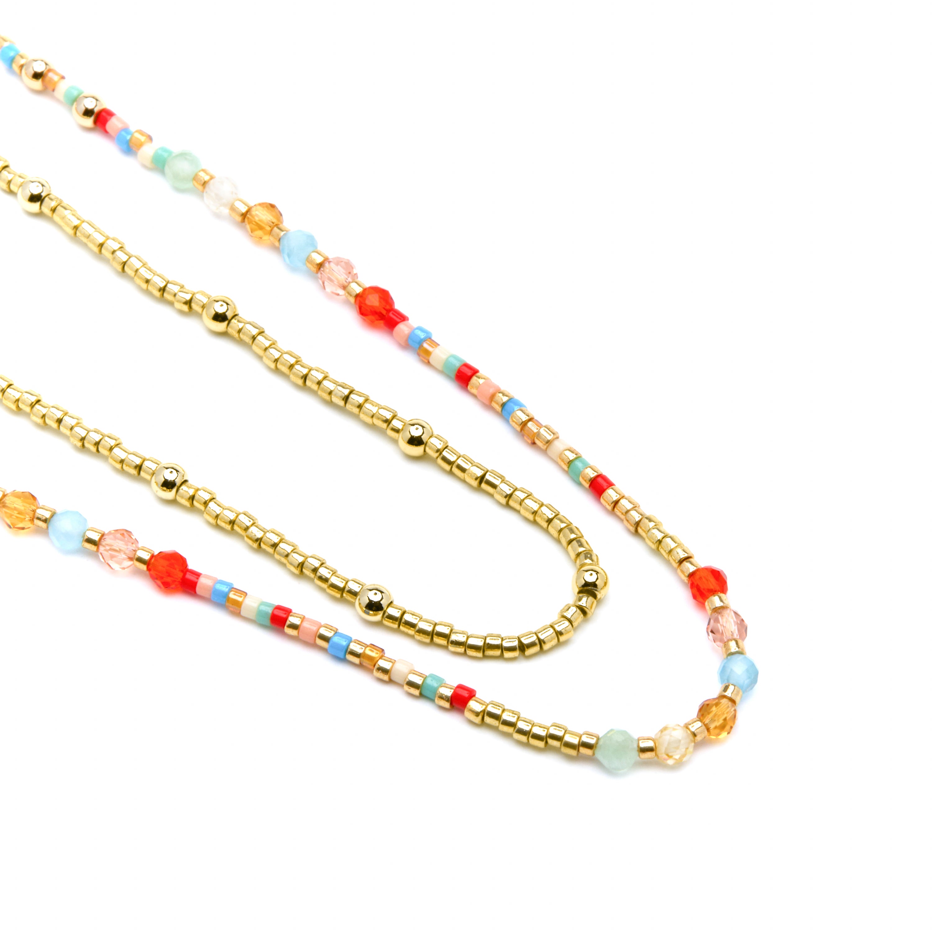 Collana in Argento Sterling 925 e Cristallo Multicolore con finitura in oro giallo 18k - Guth